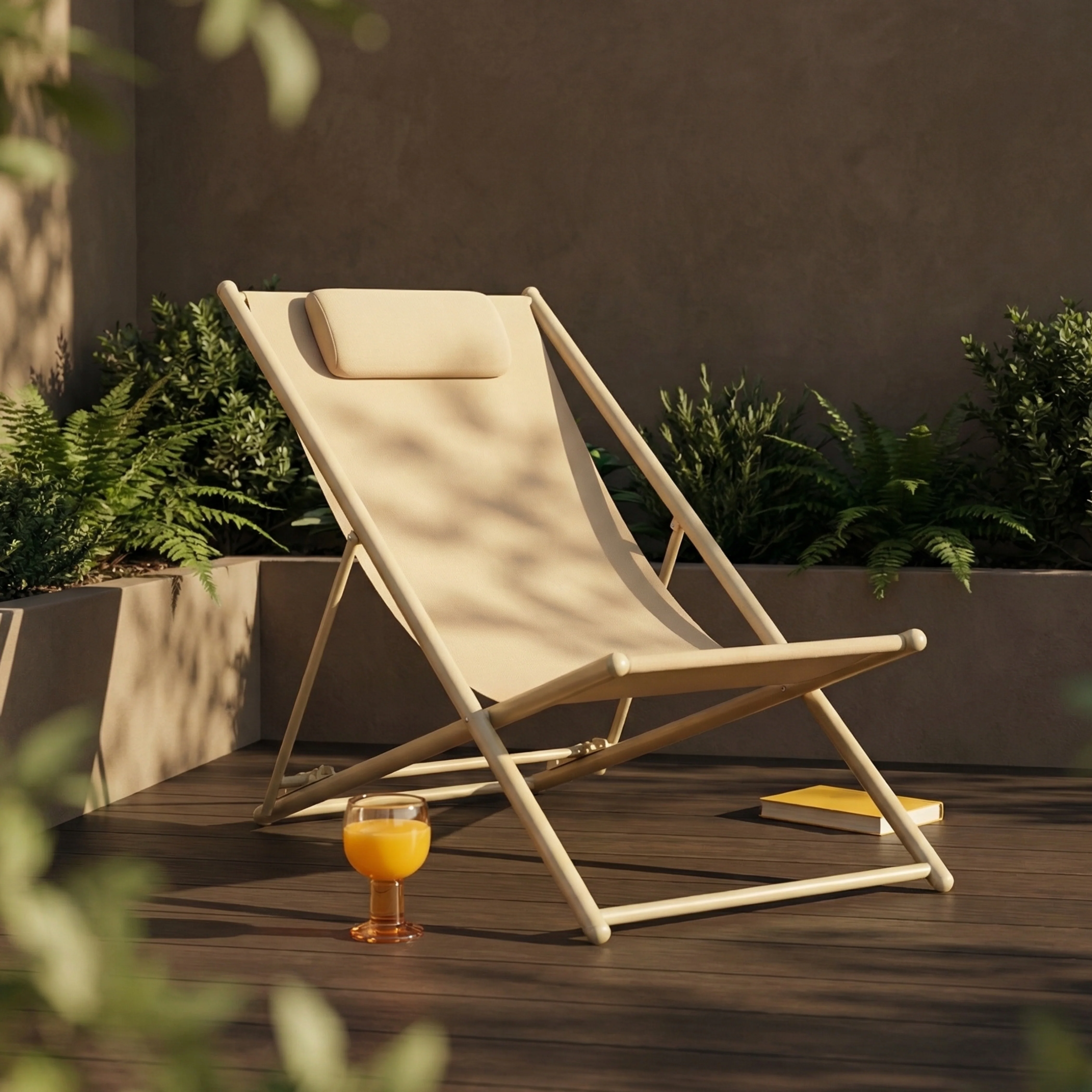 Lua Folding Deck Chair | Butter Yellow