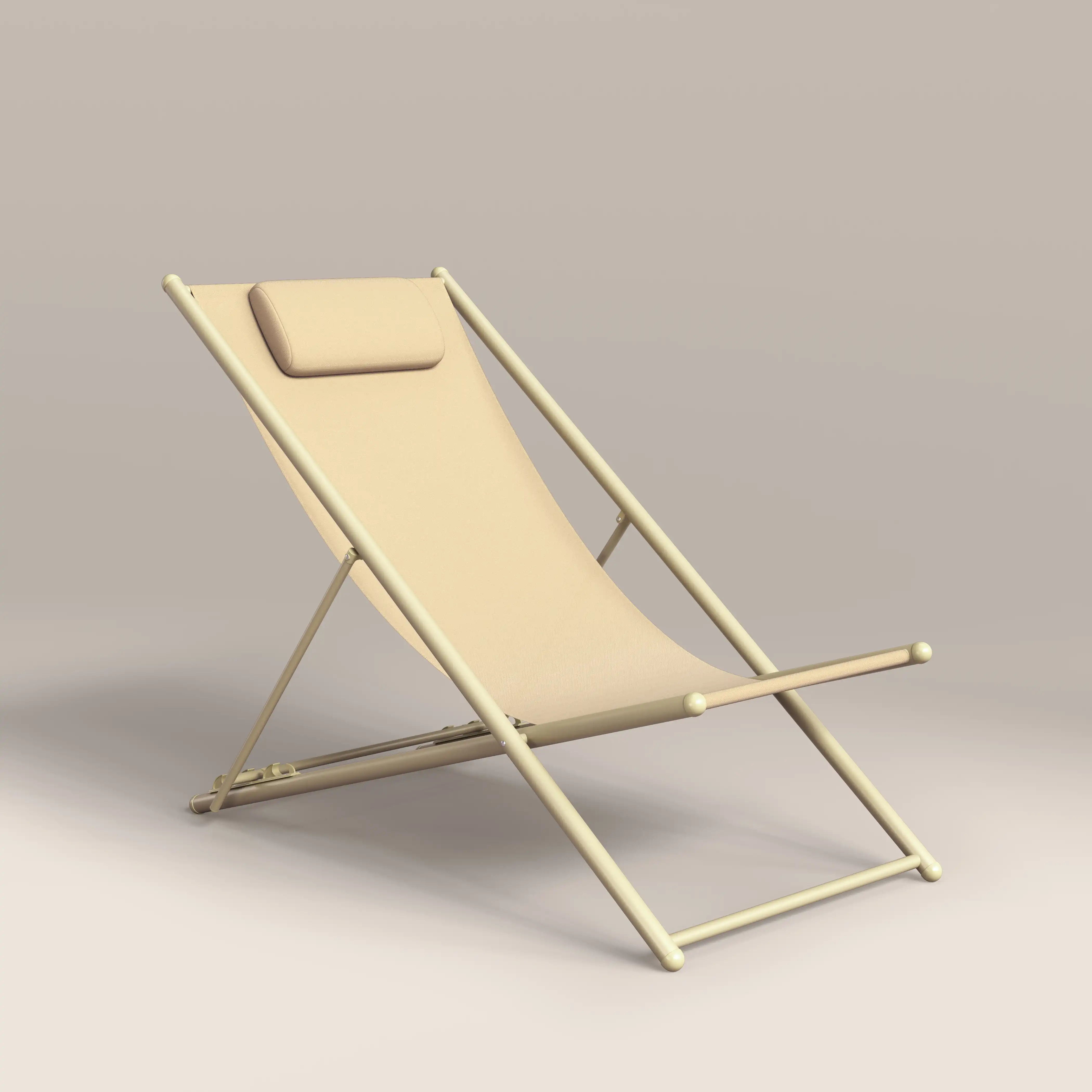 Lua Folding Deck Chair | Butter Yellow - Image 2