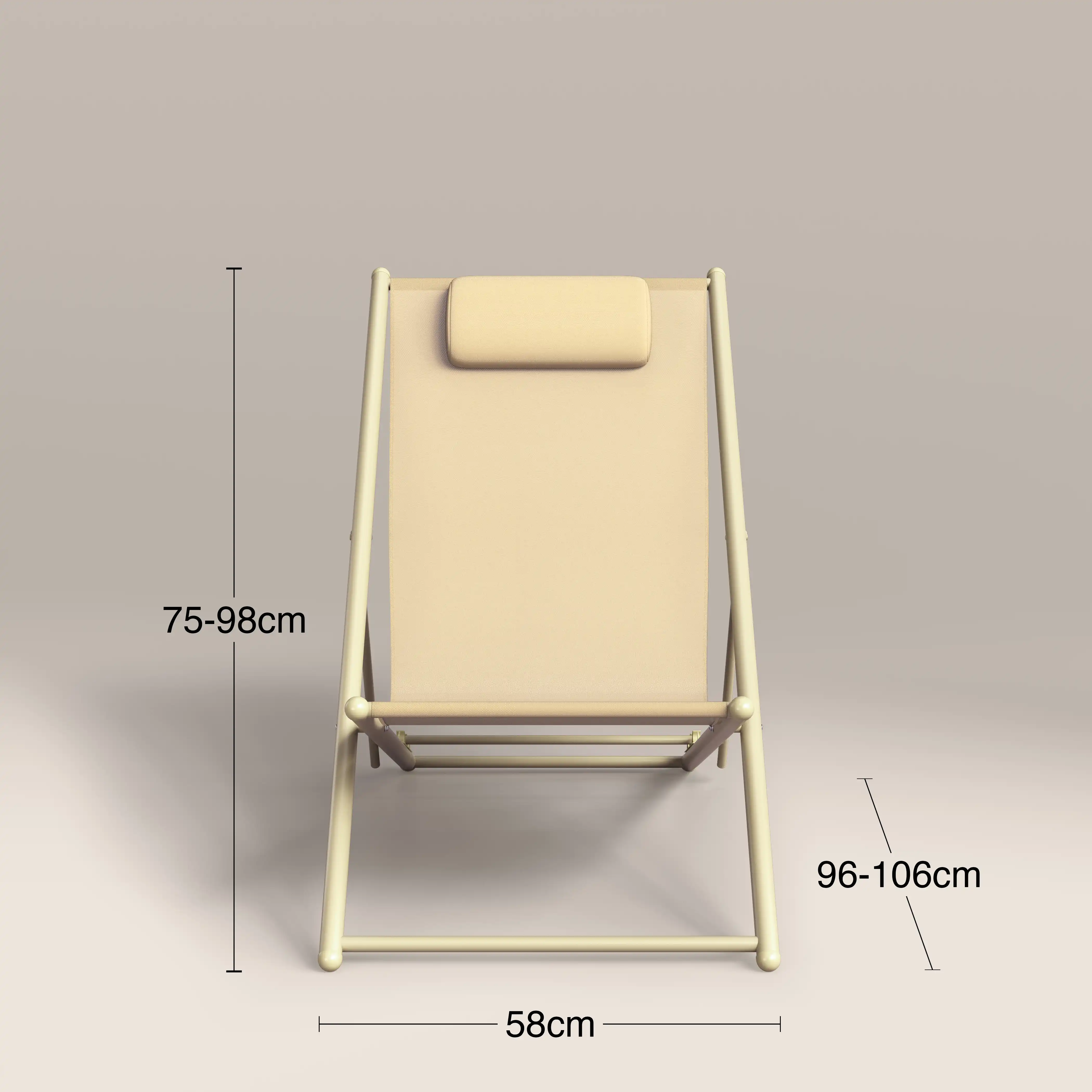 Lua Folding Deck Chair | Butter Yellow - Image 8