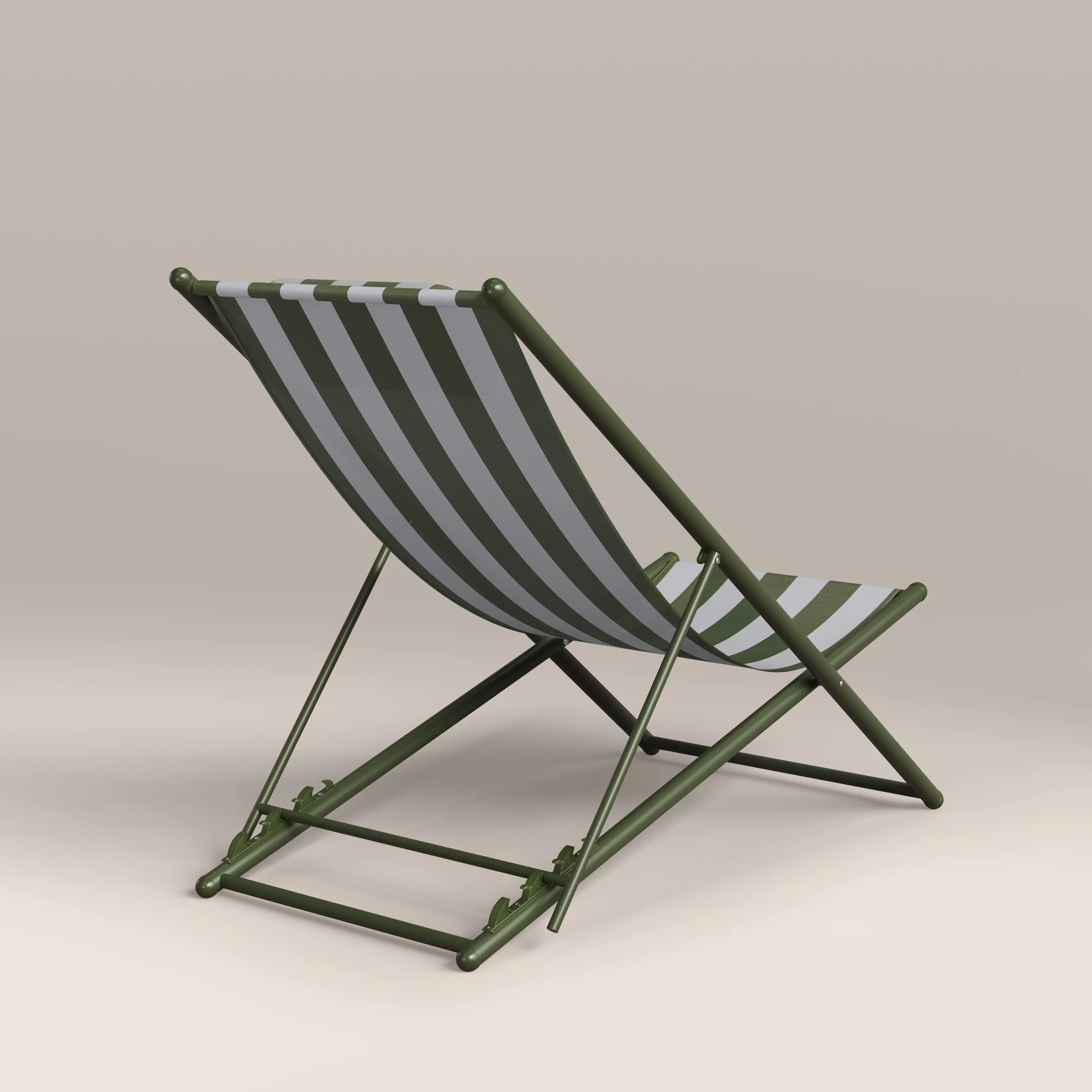 Lua Folding Deck Chair | Moss Green Stripe - Image 6