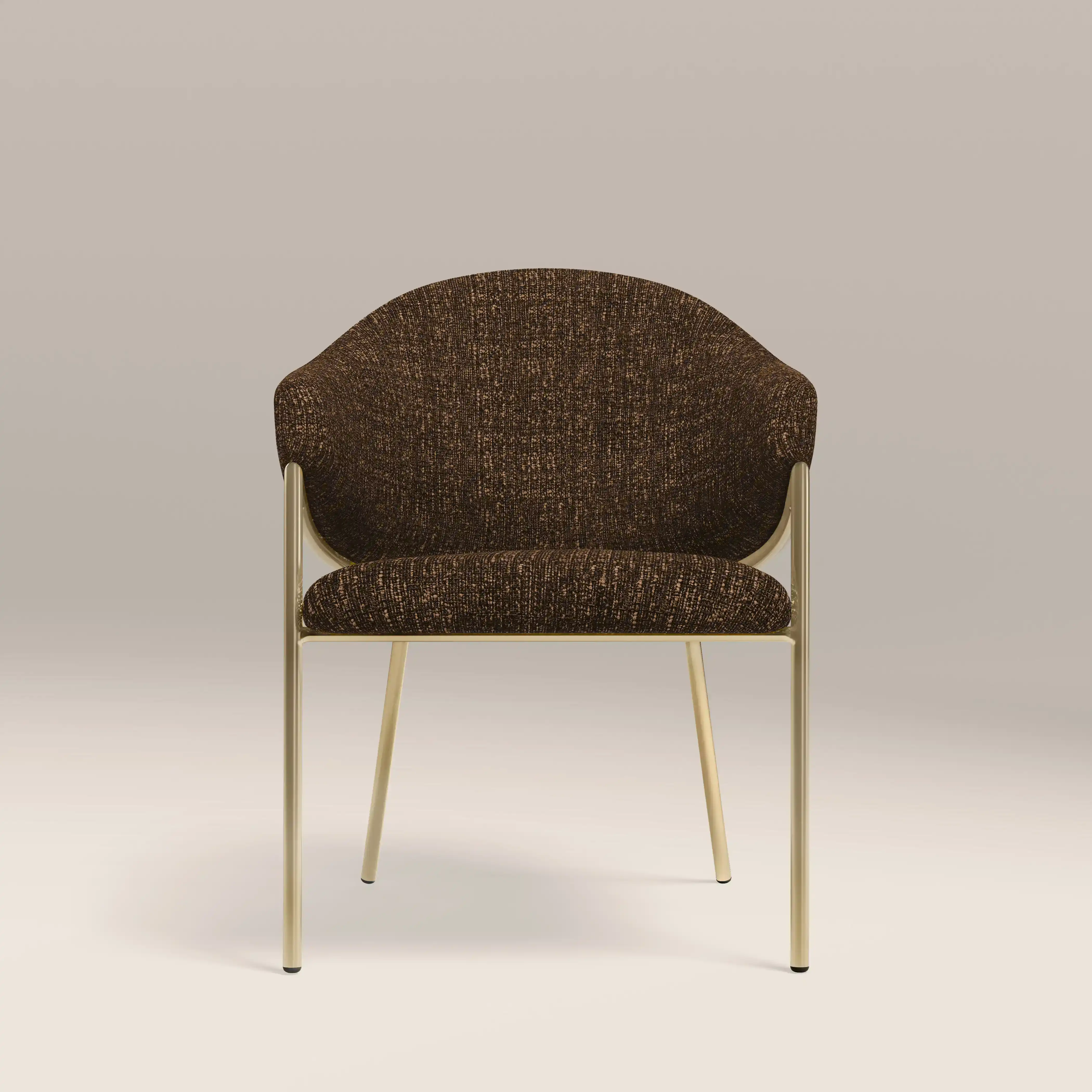 Luca Carver Dining Chair | Speckled Espresso Boucle & Brass - Image 4