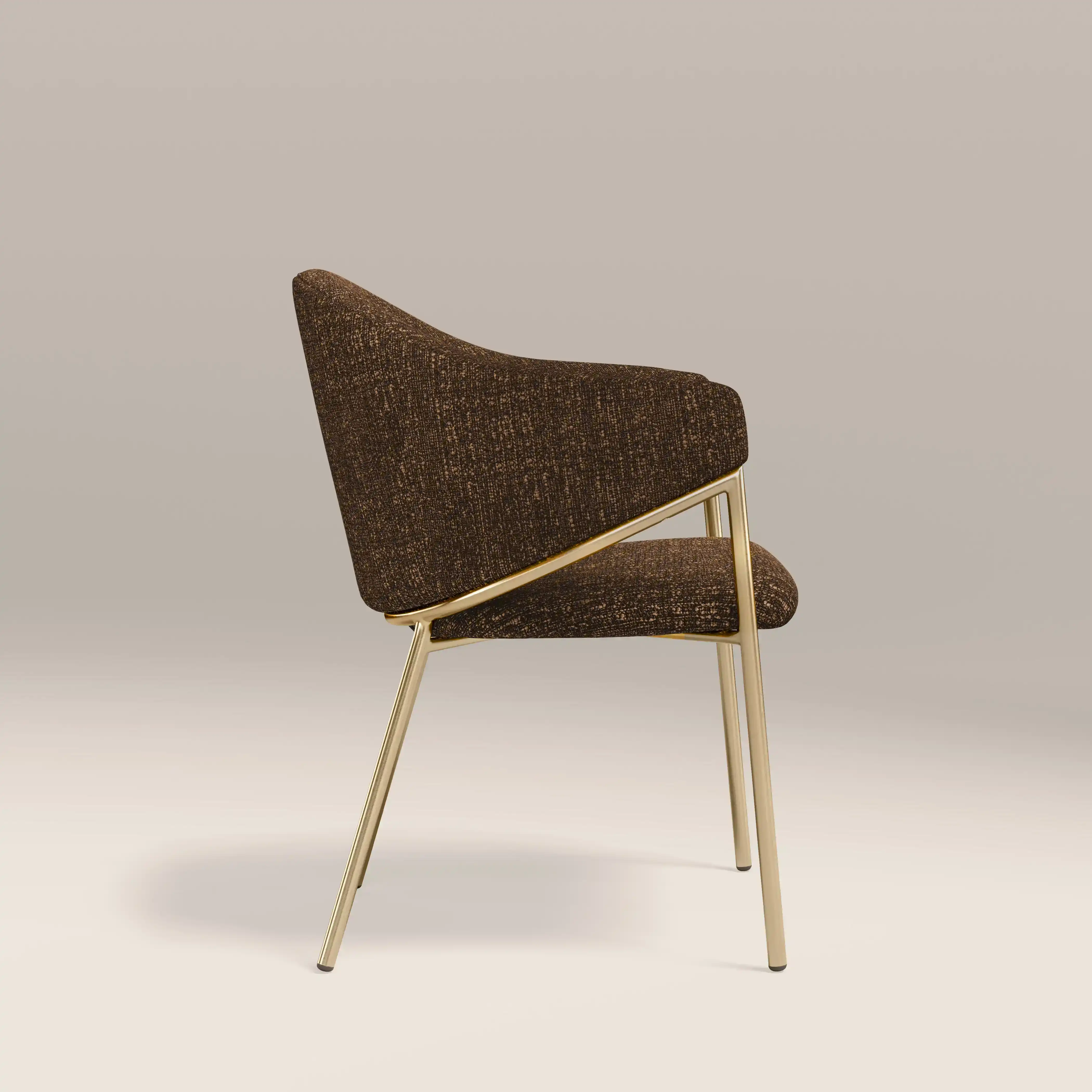 Luca Carver Dining Chair | Speckled Espresso Boucle & Brass - Image 5
