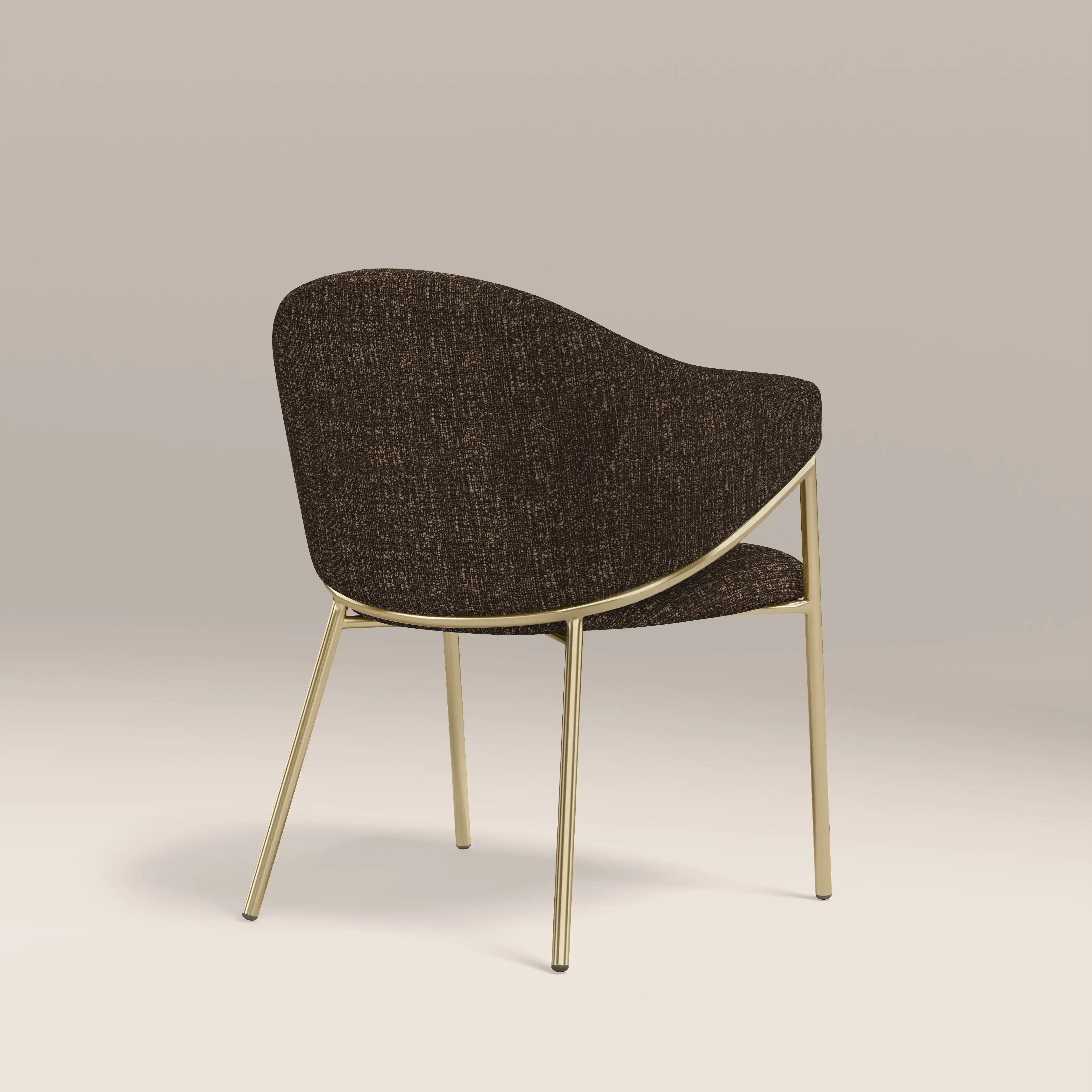 Luca Carver Dining Chair | Speckled Espresso Boucle & Brass - Image 6