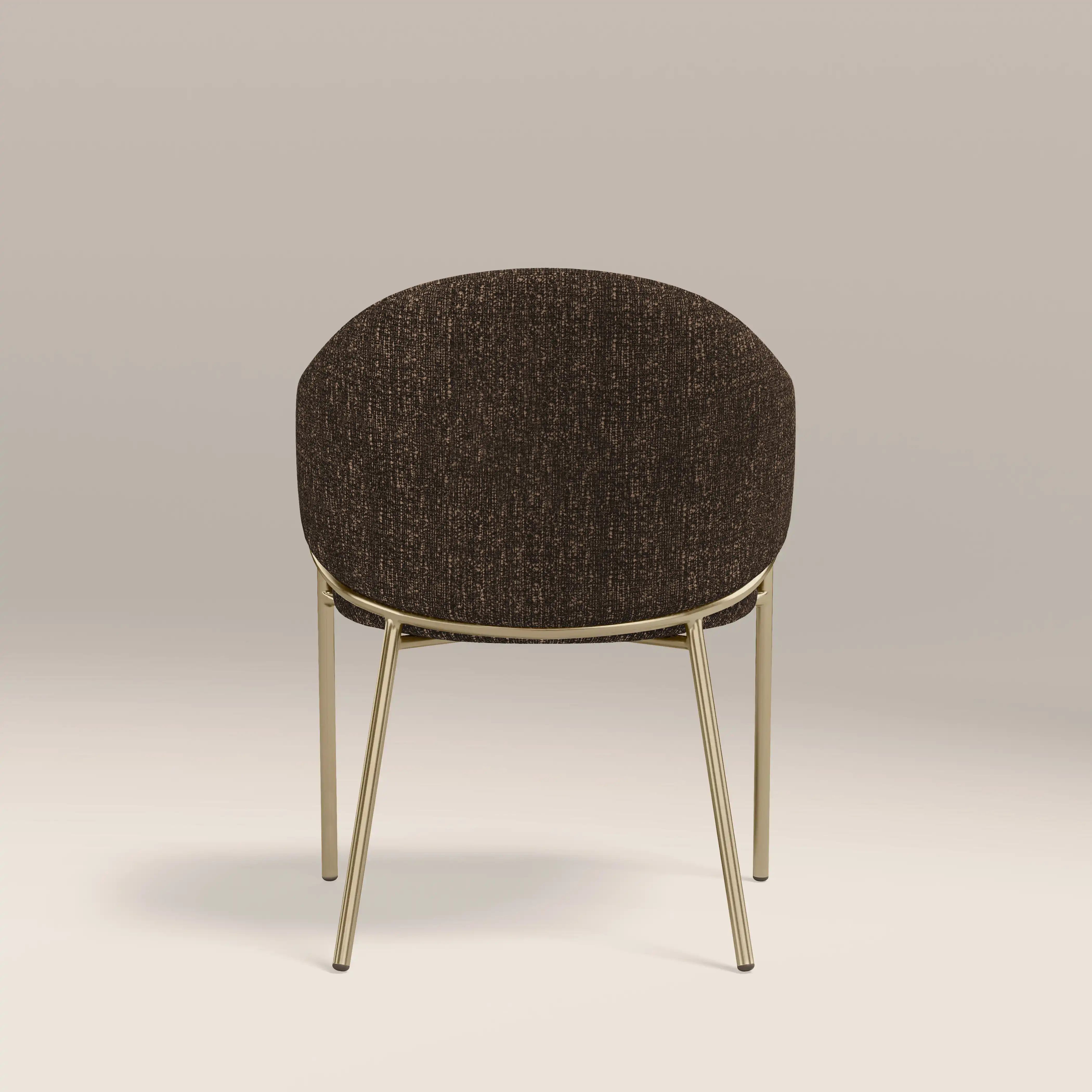 Luca Carver Dining Chair | Speckled Espresso Boucle & Brass - Image 7
