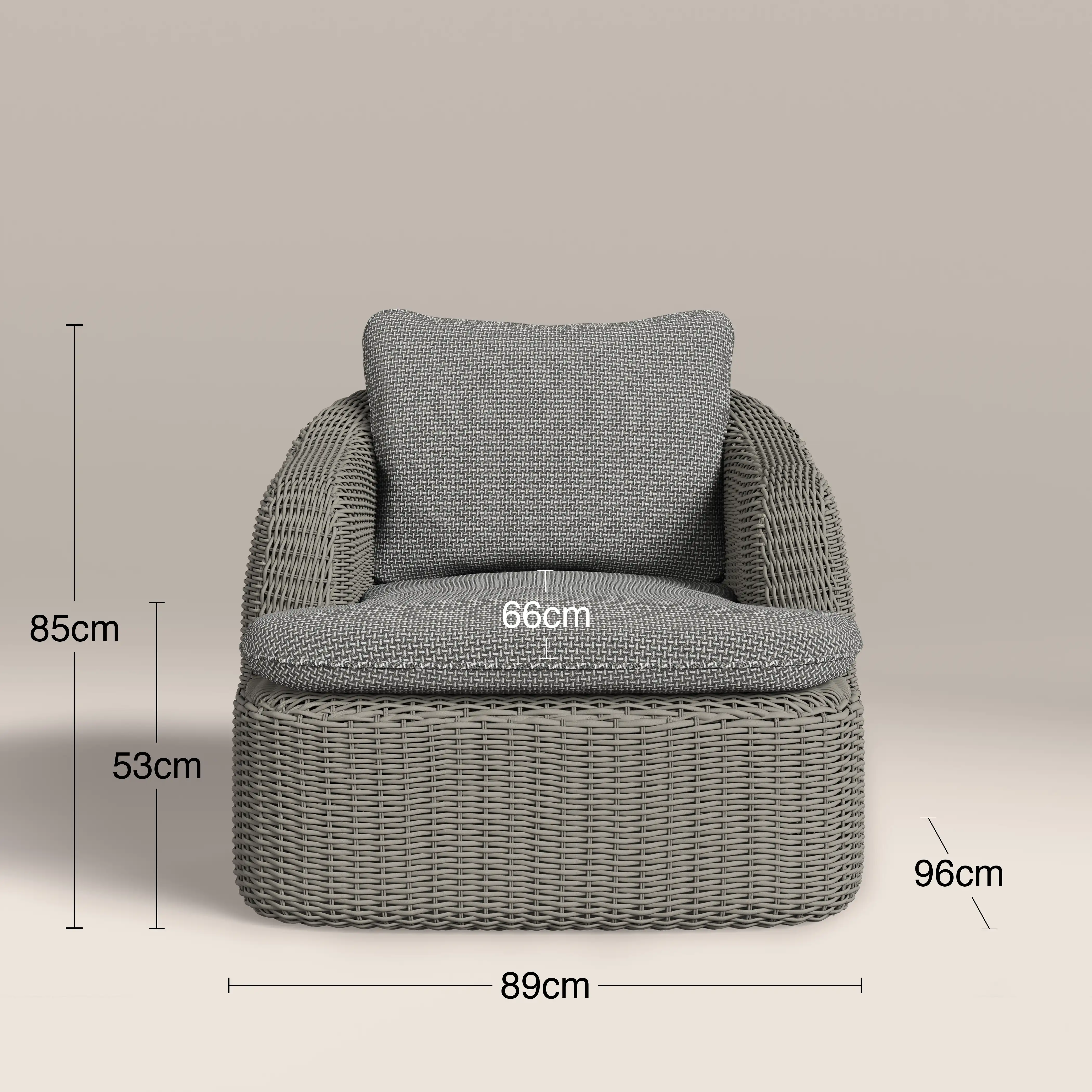 Lucia Garden Sofa Set | Retro Pattern Fabric & Smoked Natural Rattan - Image 9