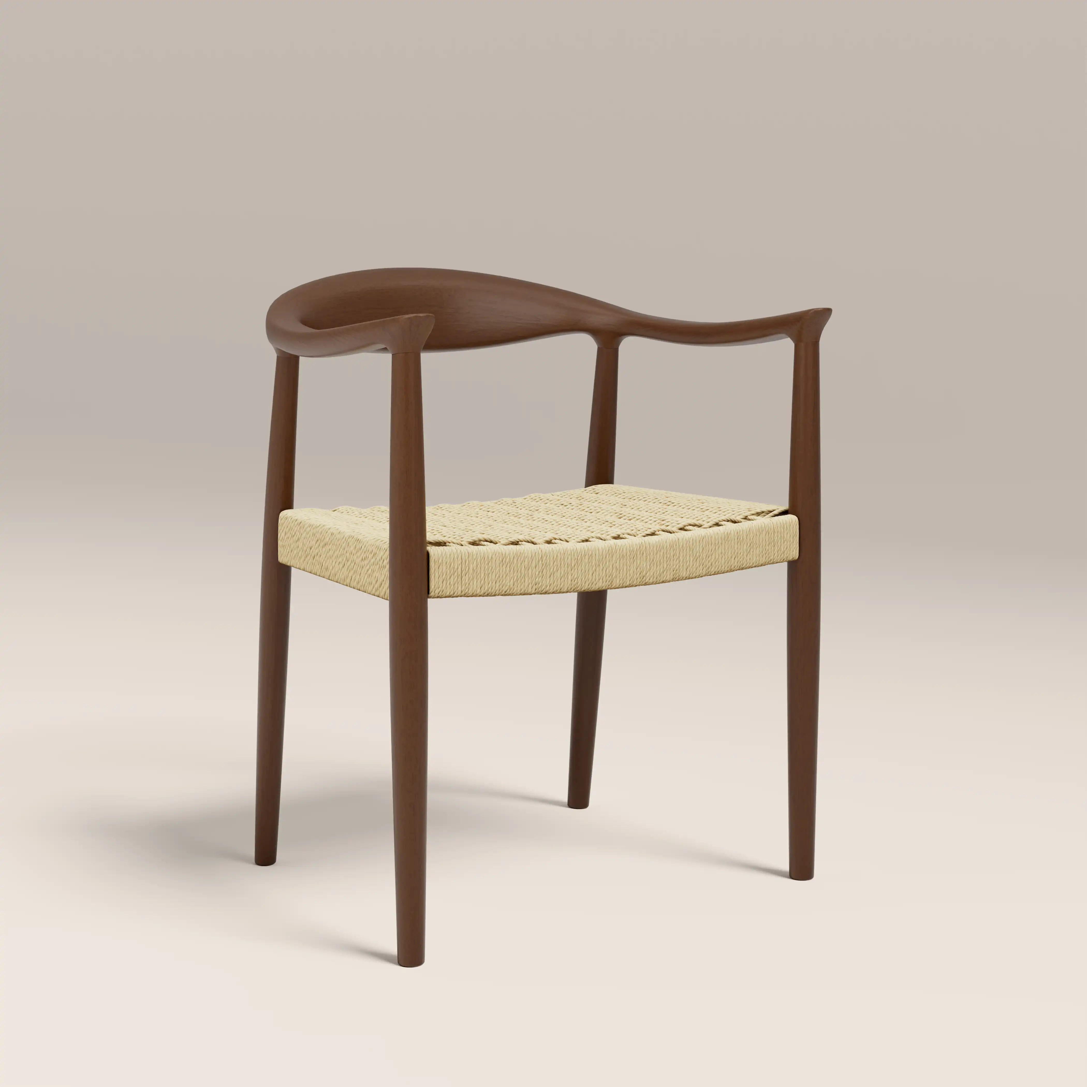 Luma Wooden Carver Dining Chair | Natural Weave & Walnut
