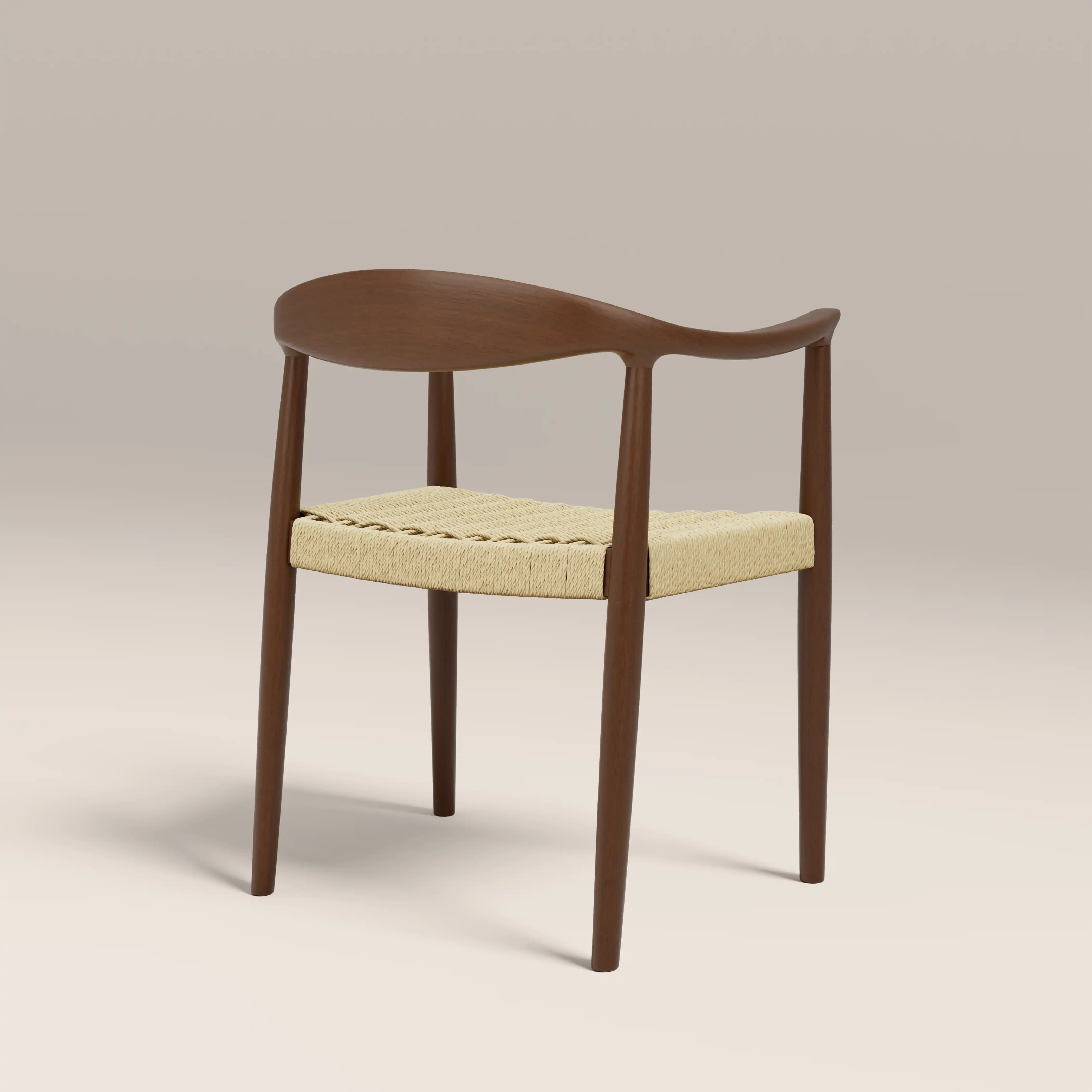 Luma Wooden Carver Dining Chair | Natural Weave & Walnut - Image 4