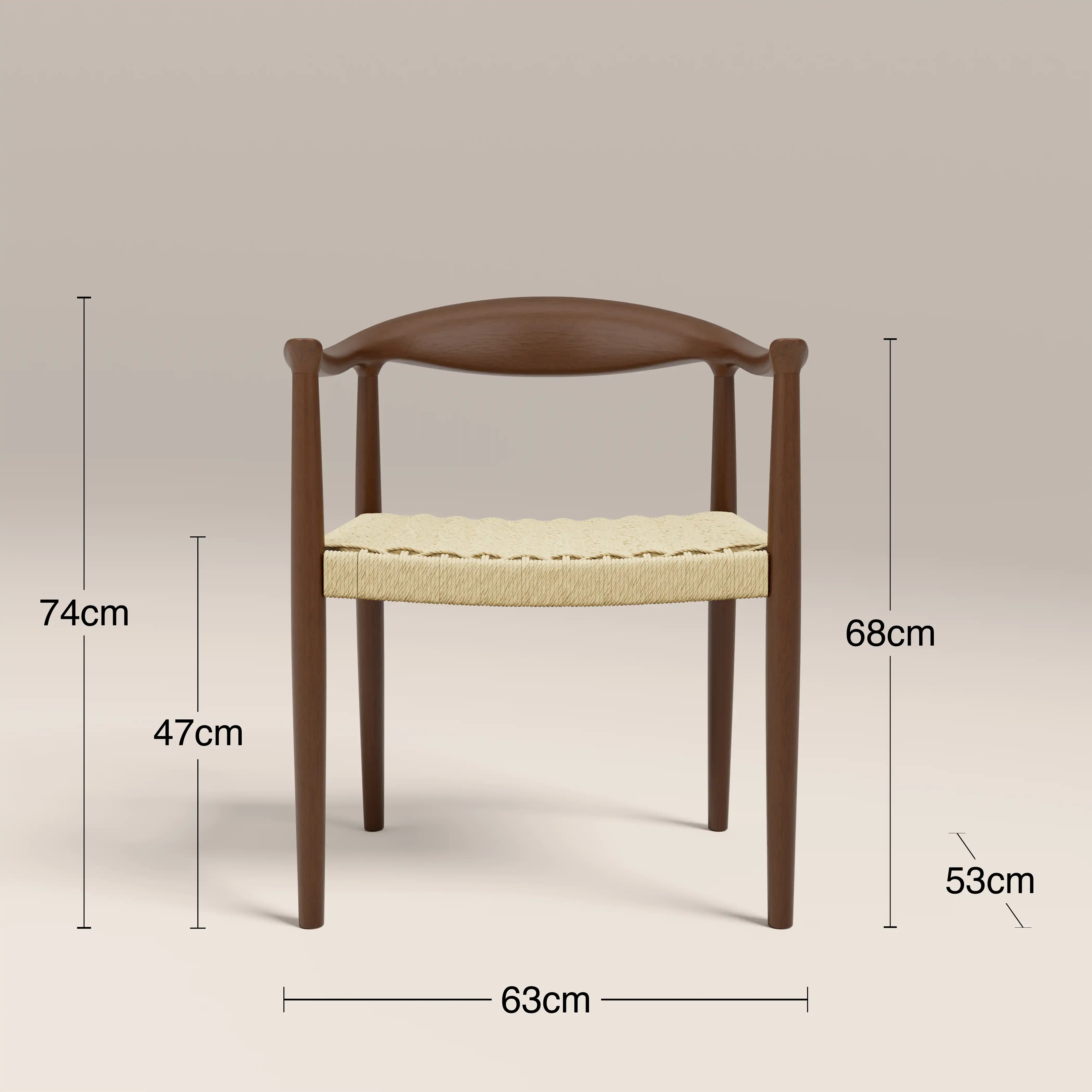Luma Wooden Carver Dining Chair | Natural Weave & Walnut - Image 6
