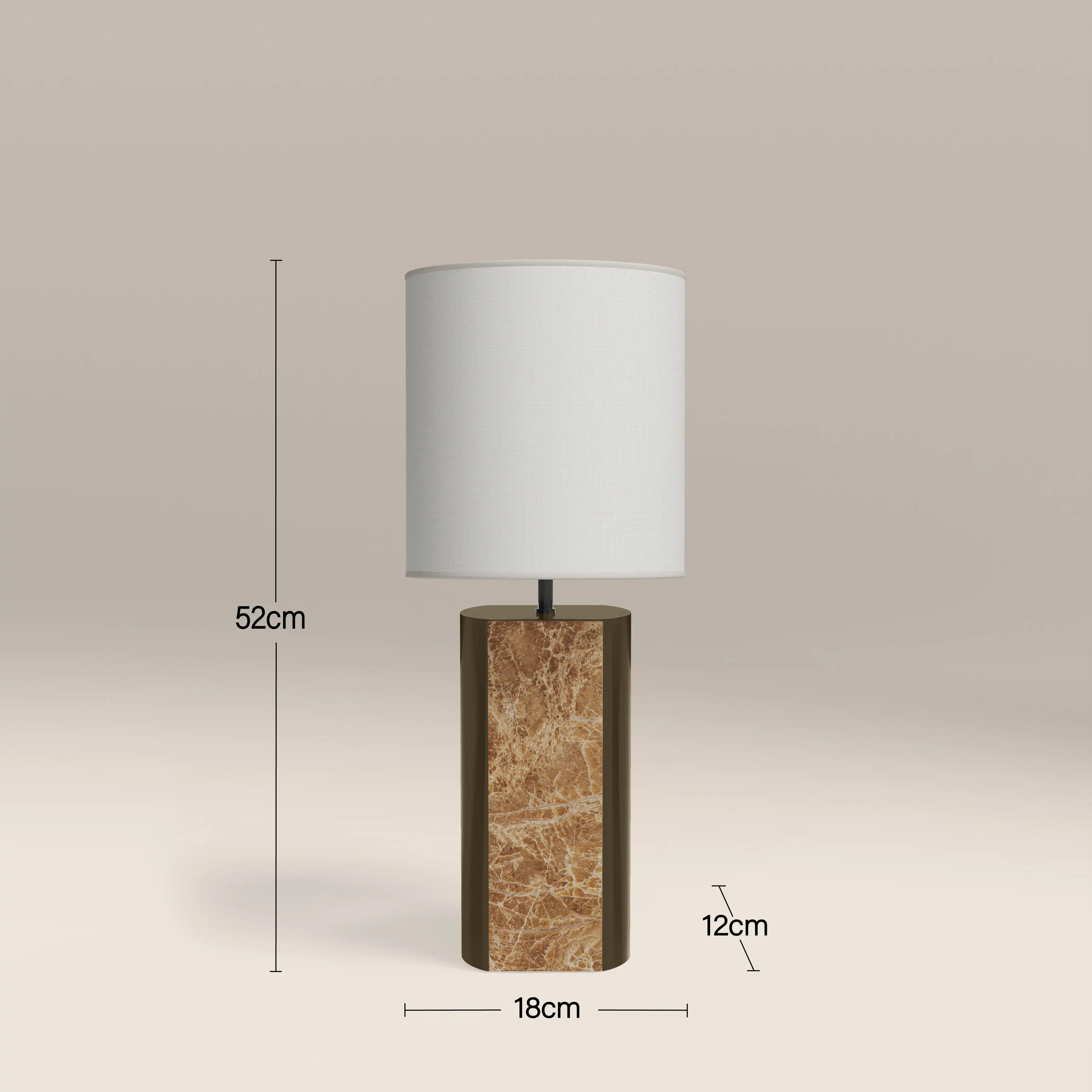 Luna Table Lamp | Cappuccino Marble & High Gloss Clay Green - Image 4