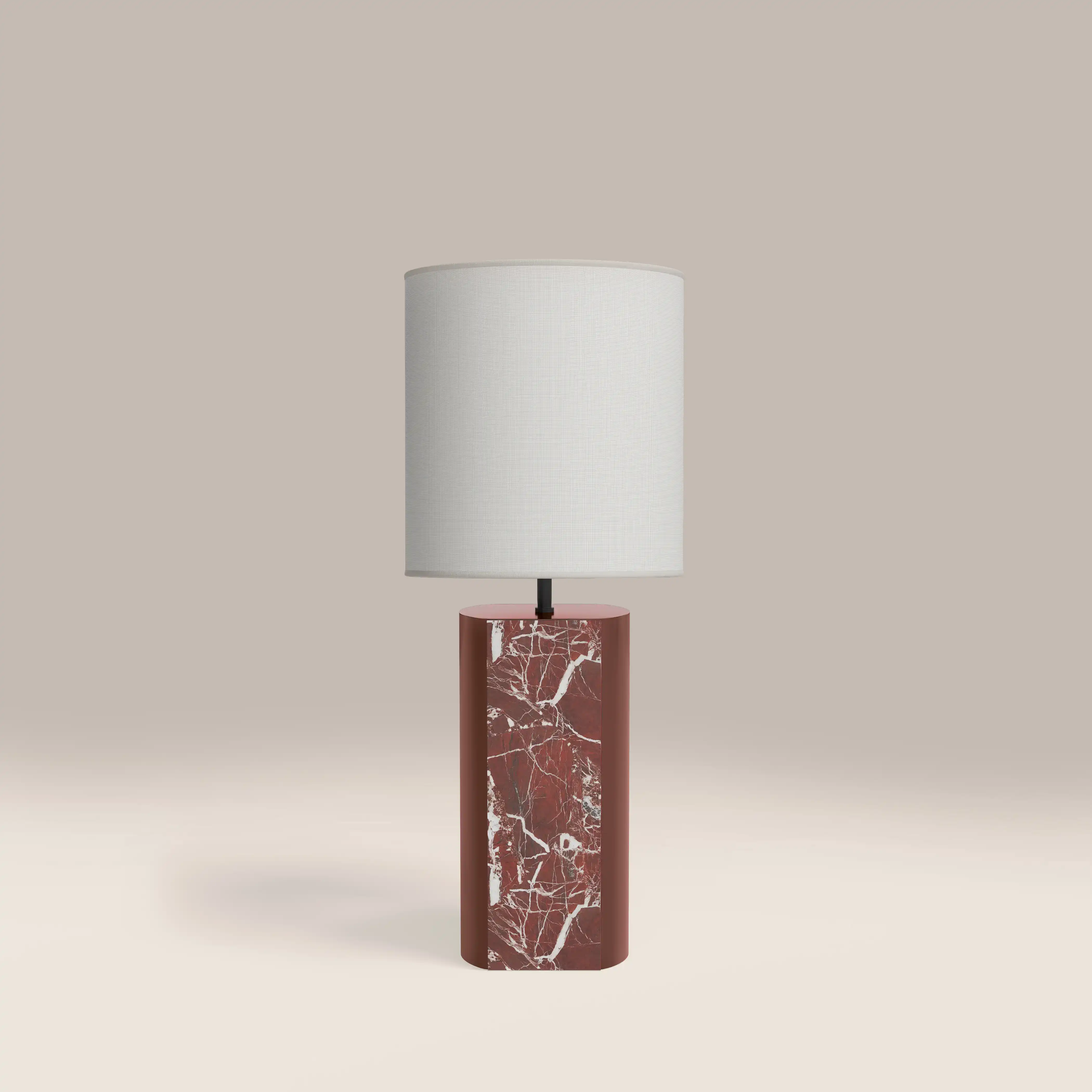 Luna Table Lamp |  Maroon Red Marble & High Gloss Burgundy - Image 2