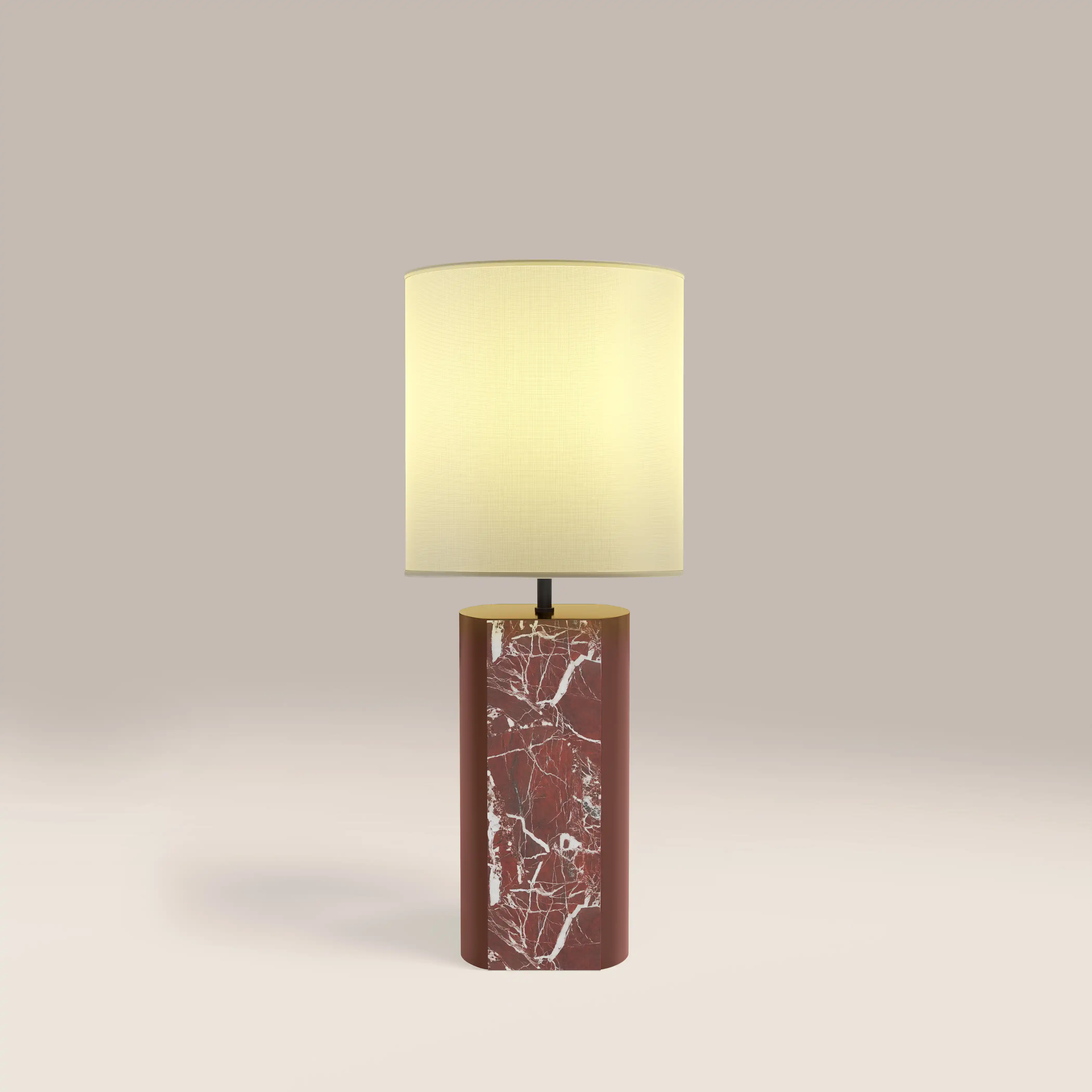 Luna Table Lamp |  Maroon Red Marble & High Gloss Burgundy - Image 3