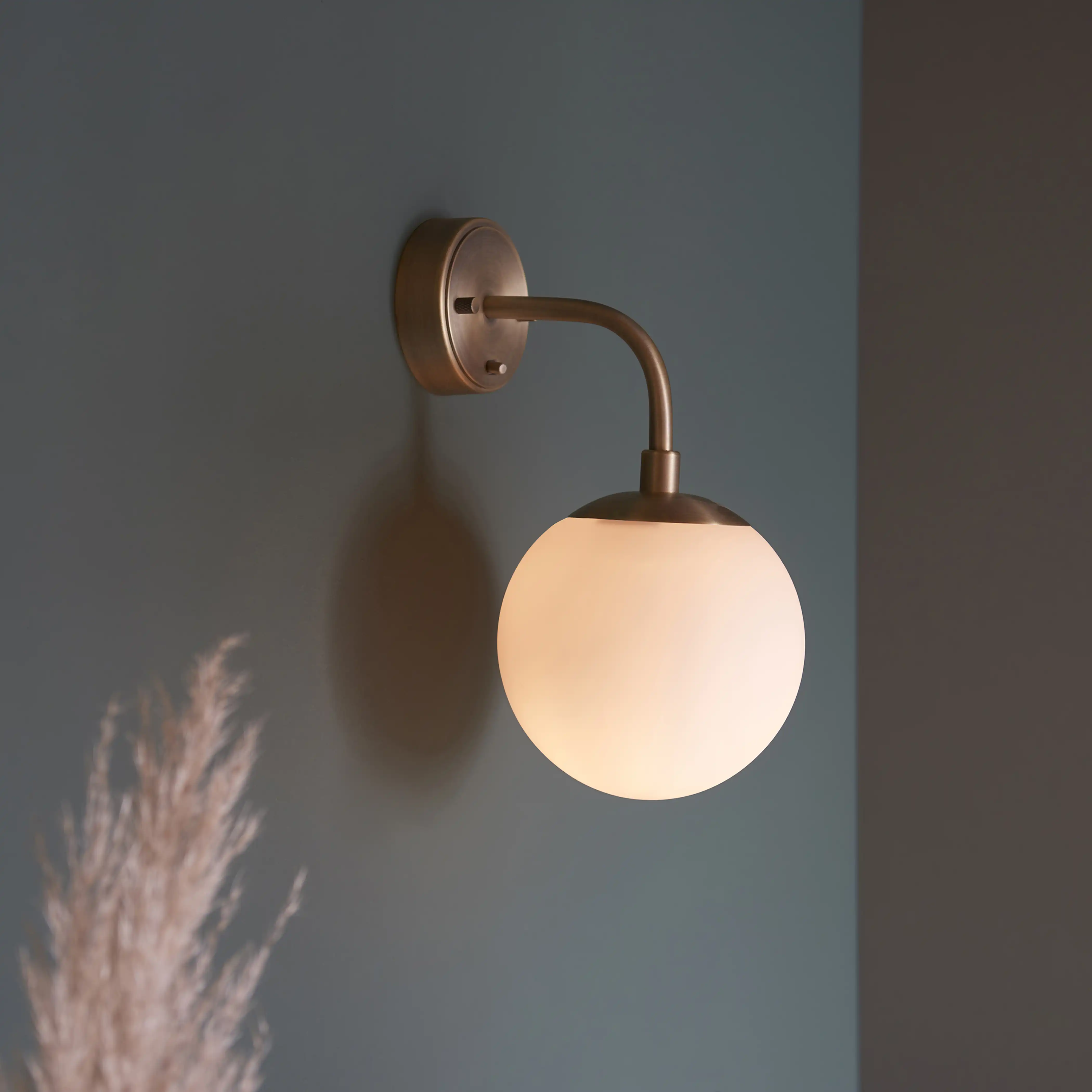 Lyme Wall Light | Opal & Brass - Image 2