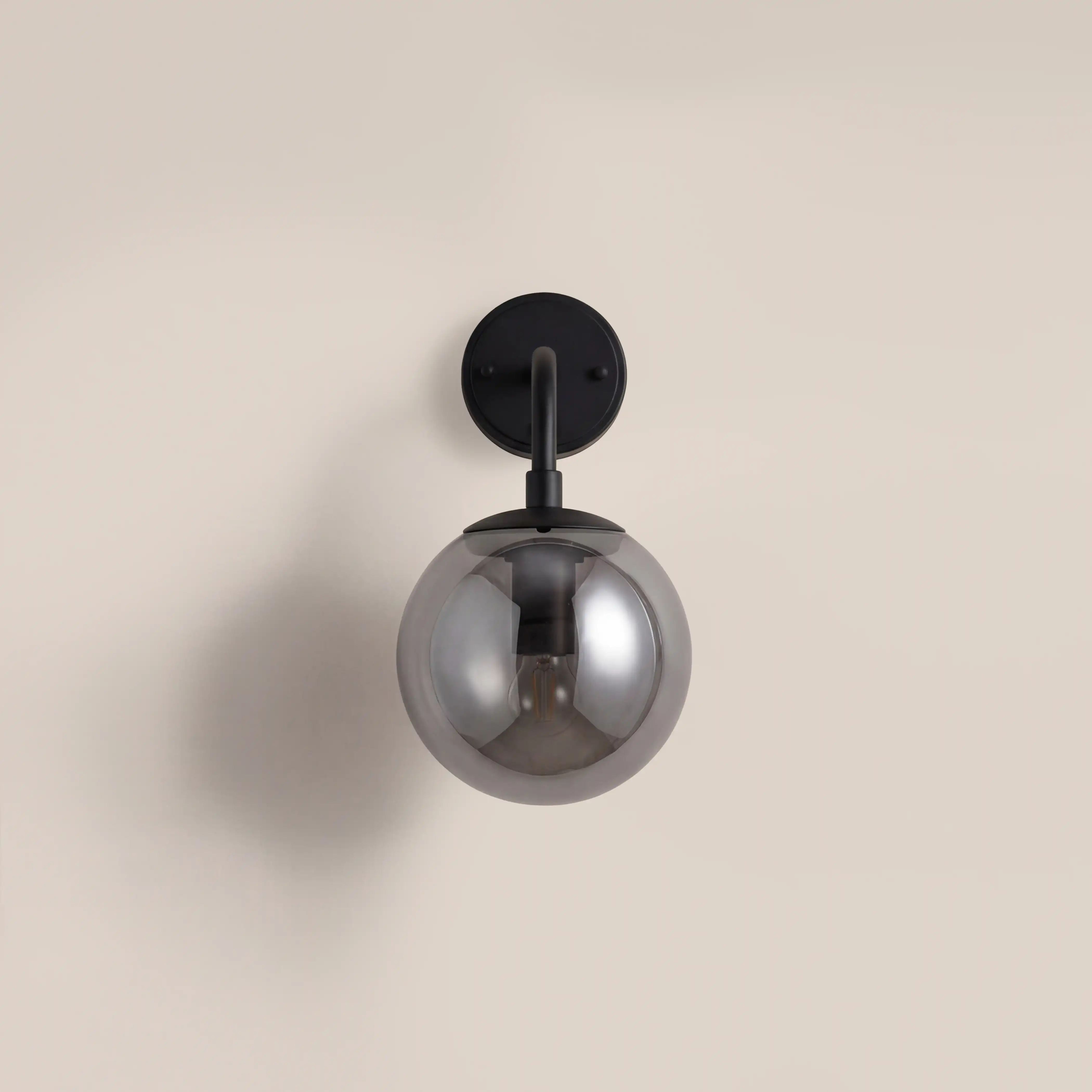Lyme Wall Light | Smokey Grey & Black