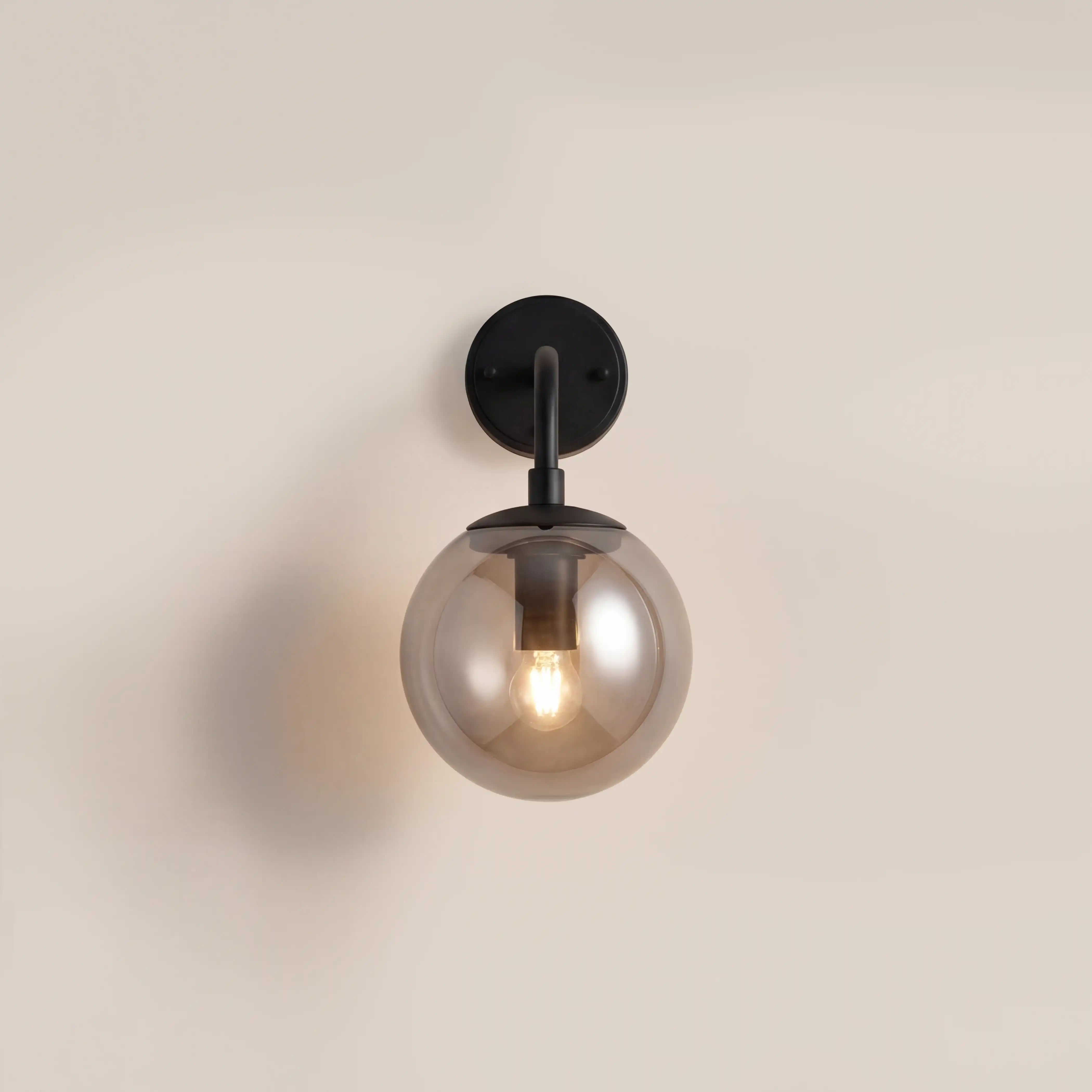 Lyme Wall Light | Smokey Grey & Black - Image 3
