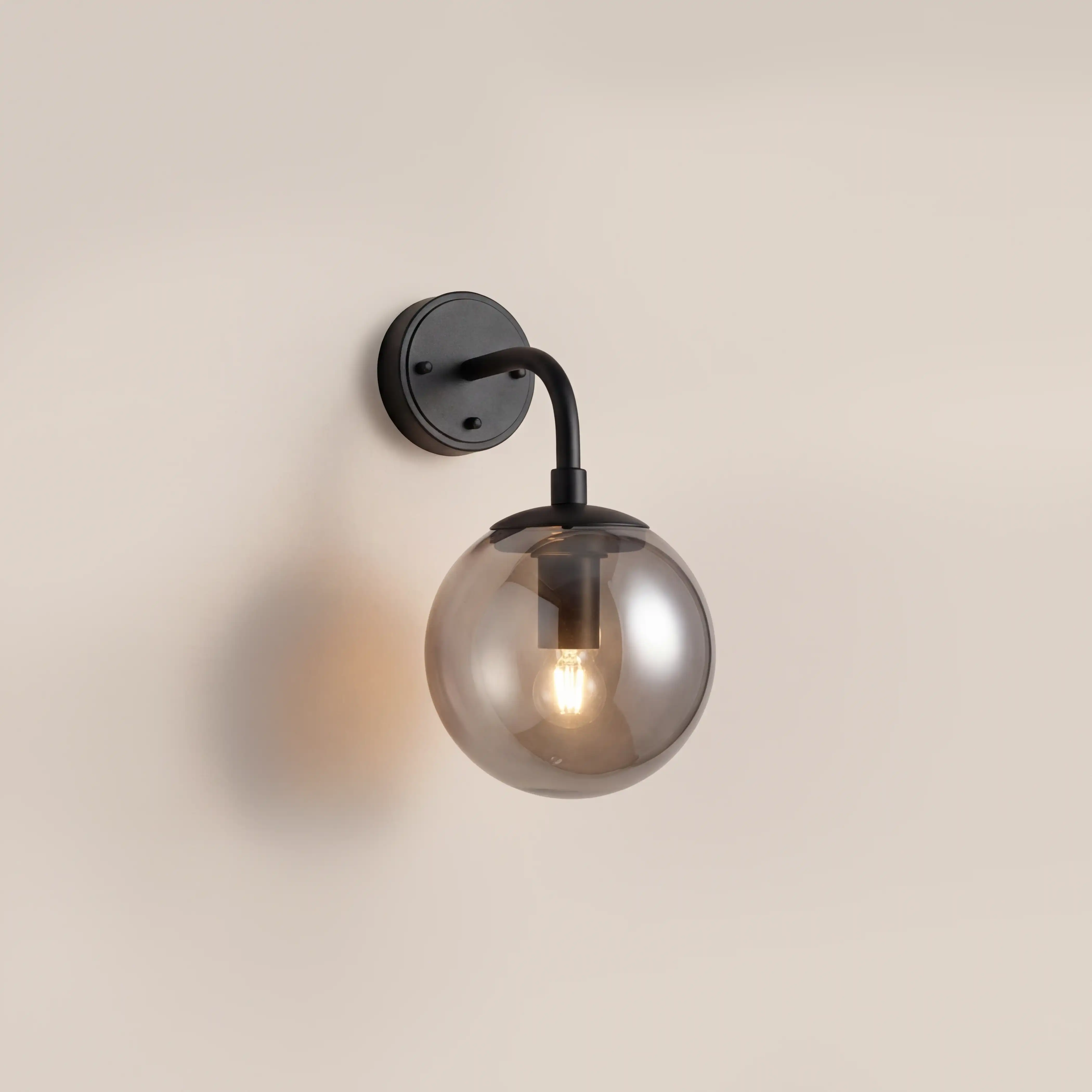 Lyme Wall Light | Smokey Grey & Black - Image 5