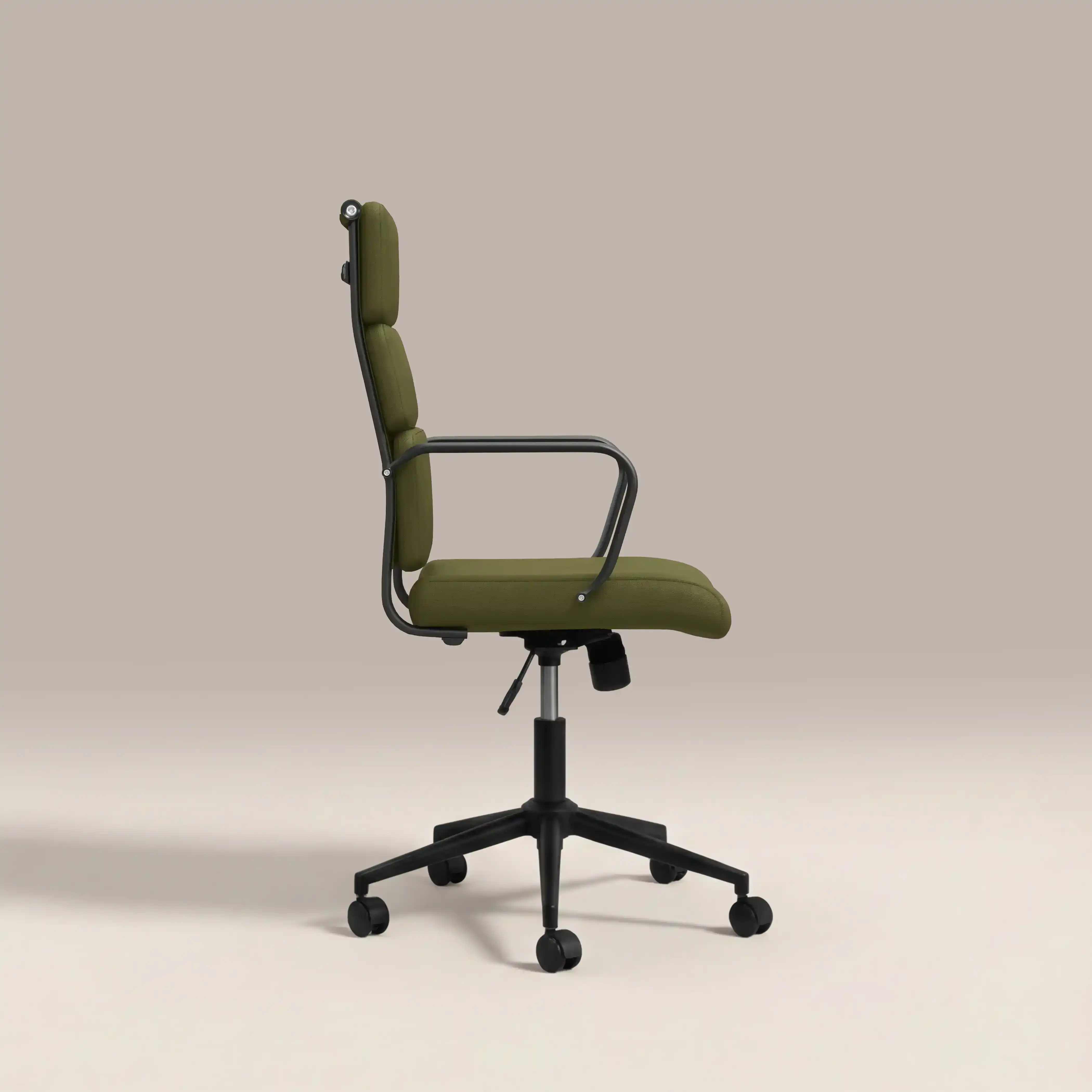 Mae High Back Office Chair | Olive Green Sustainable Velvet & Black - Image 4