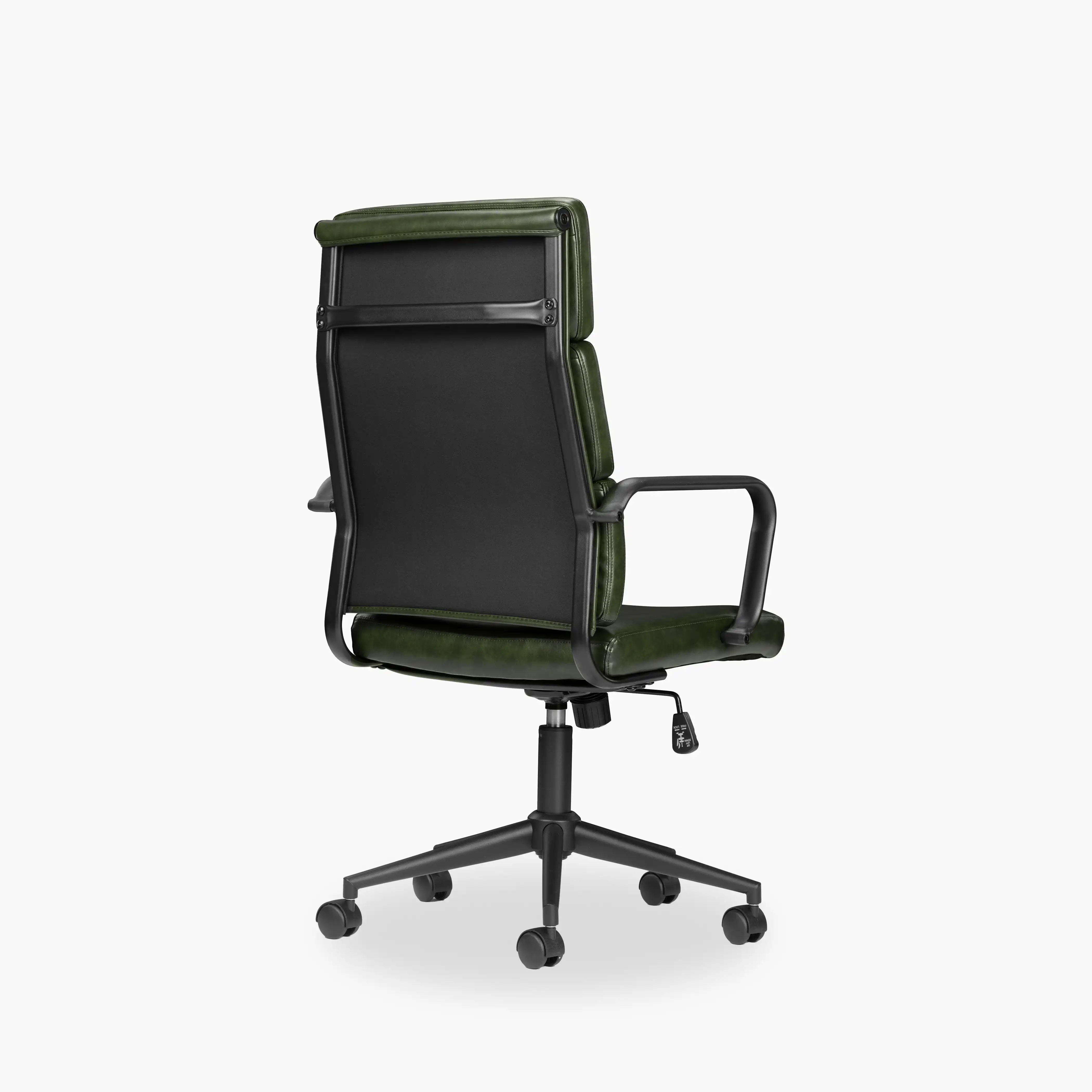 Mae High Back Office Chair | Vintage Green Faux Leather & Black - Image 5