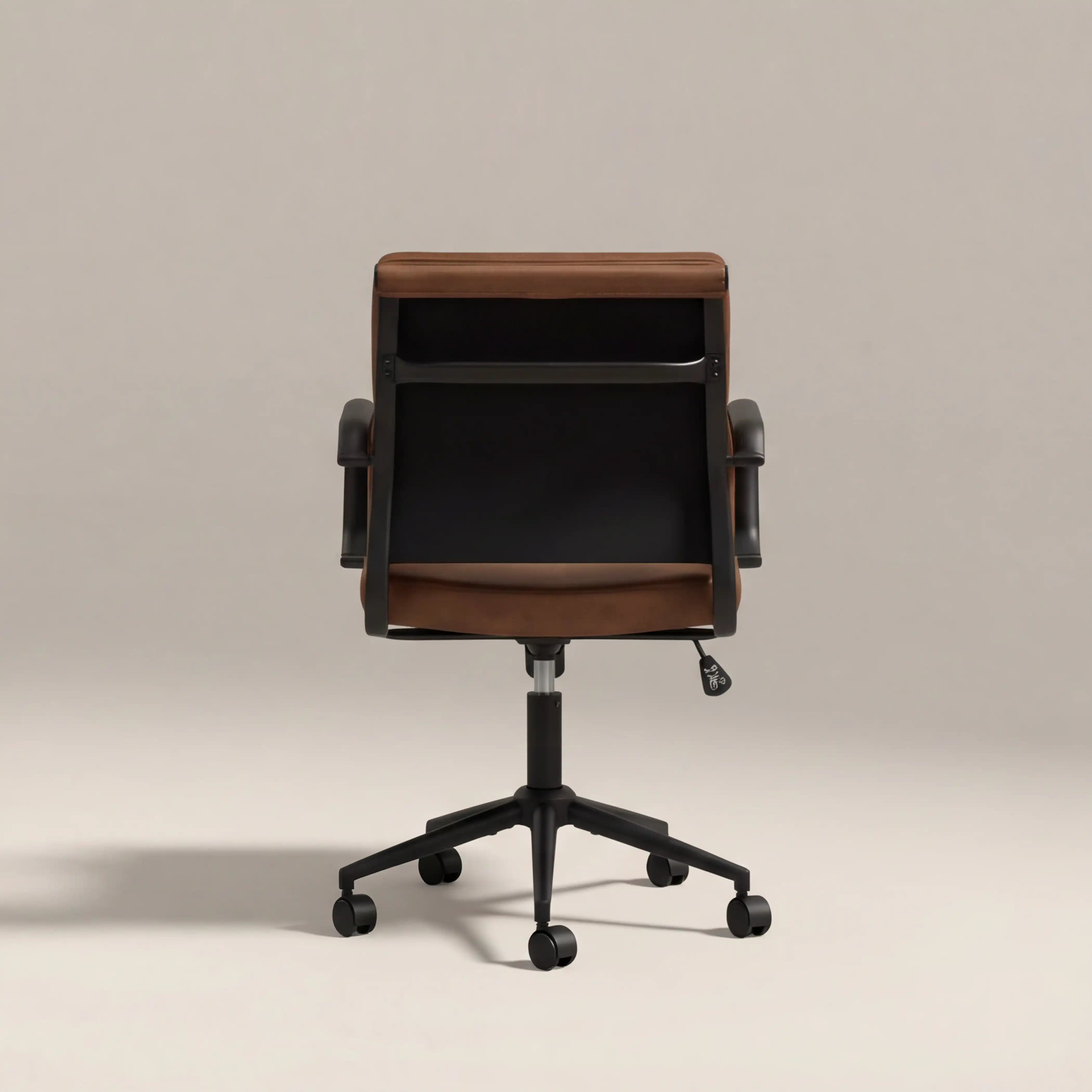 Mae Office Chair | Vintage Tan Faux Leather & Black - Image 6