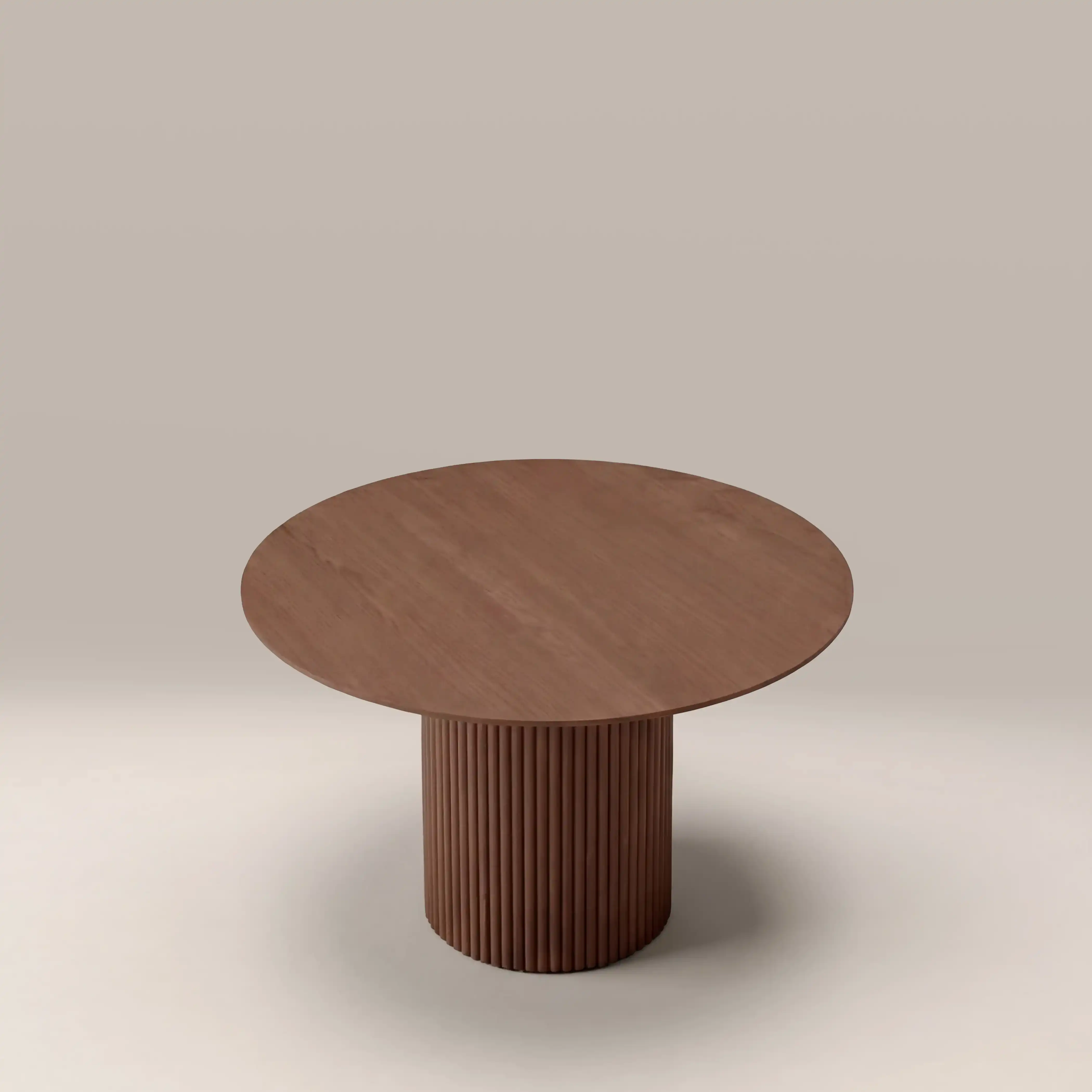 Marcel 4 Seat Round Wooden Dining Table | Walnut - Image 3