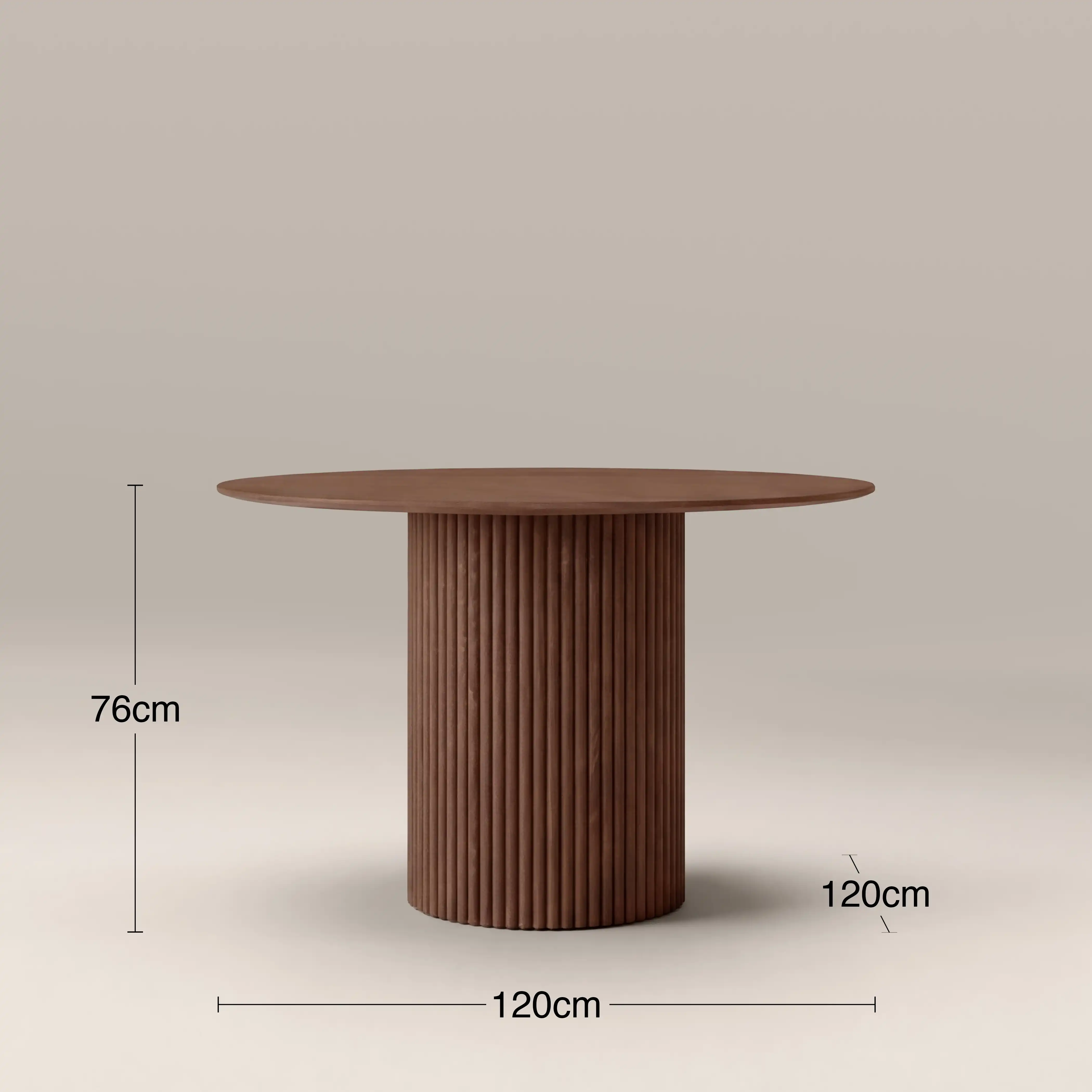 Marcel 4 Seat Round Wooden Dining Table | Walnut - Image 5