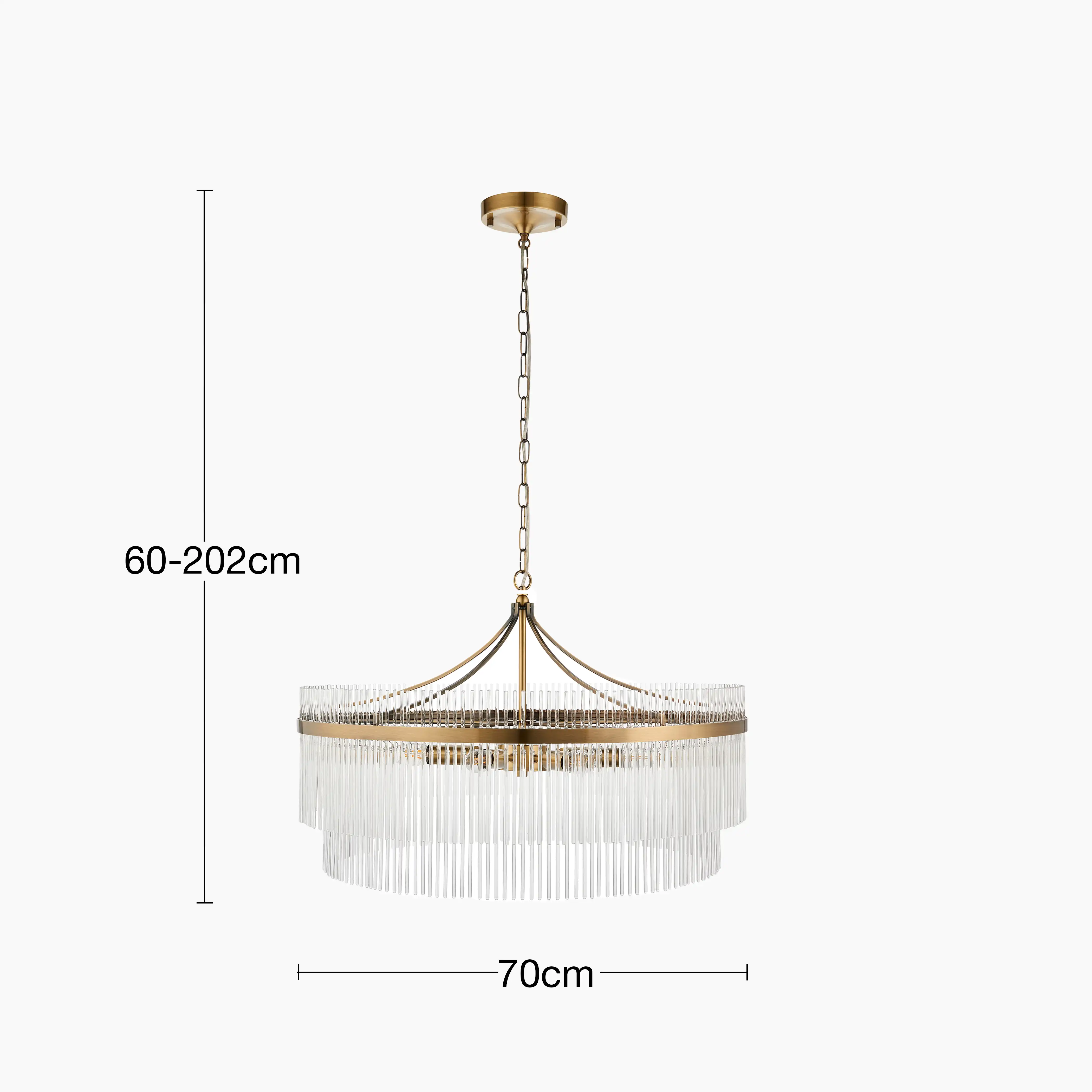 Marietta 7 Light Pendant Light | Brass - Image 6