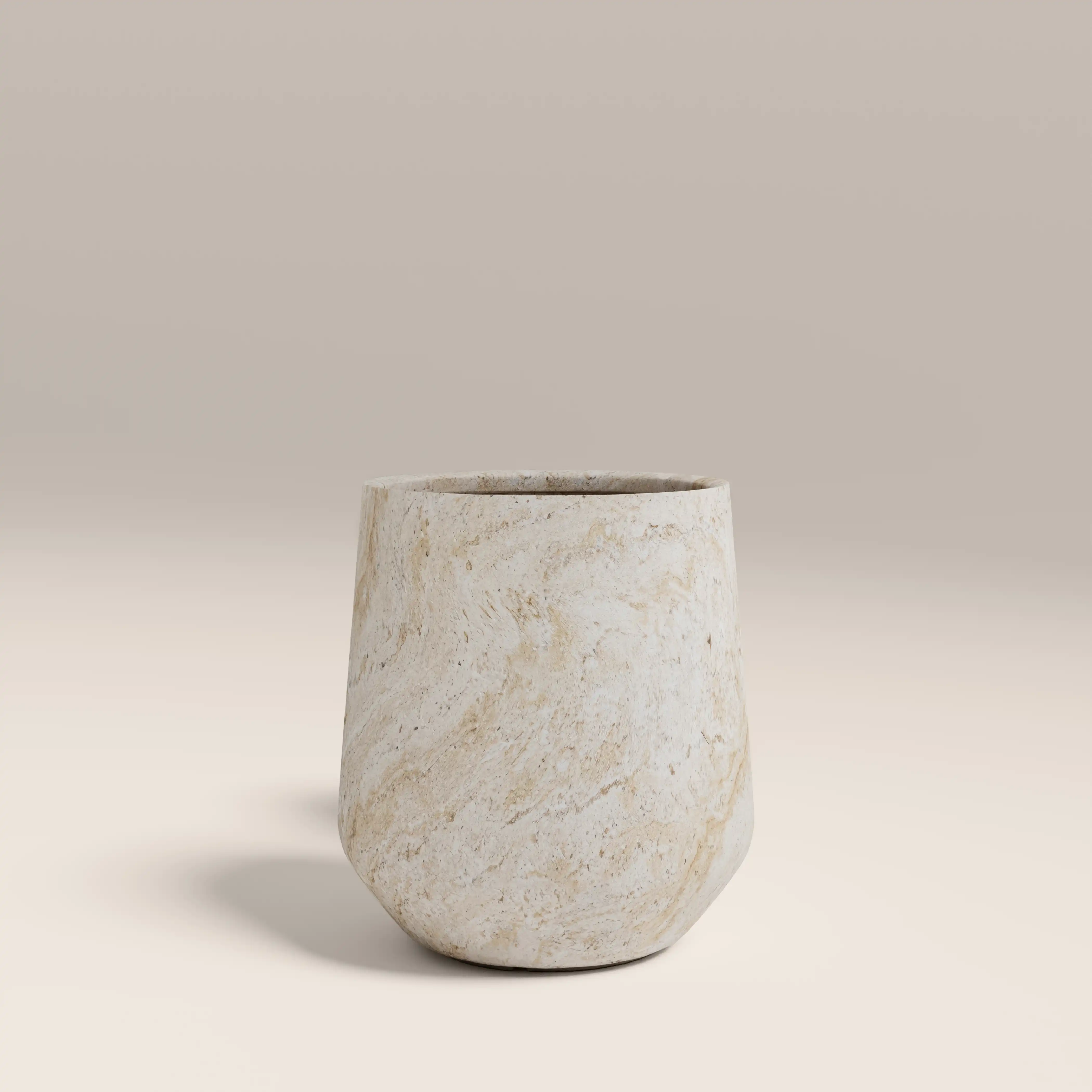 Marple Indoor/Outdoor Set of 2 Planters | Natural Travertine Effect - Image 4
