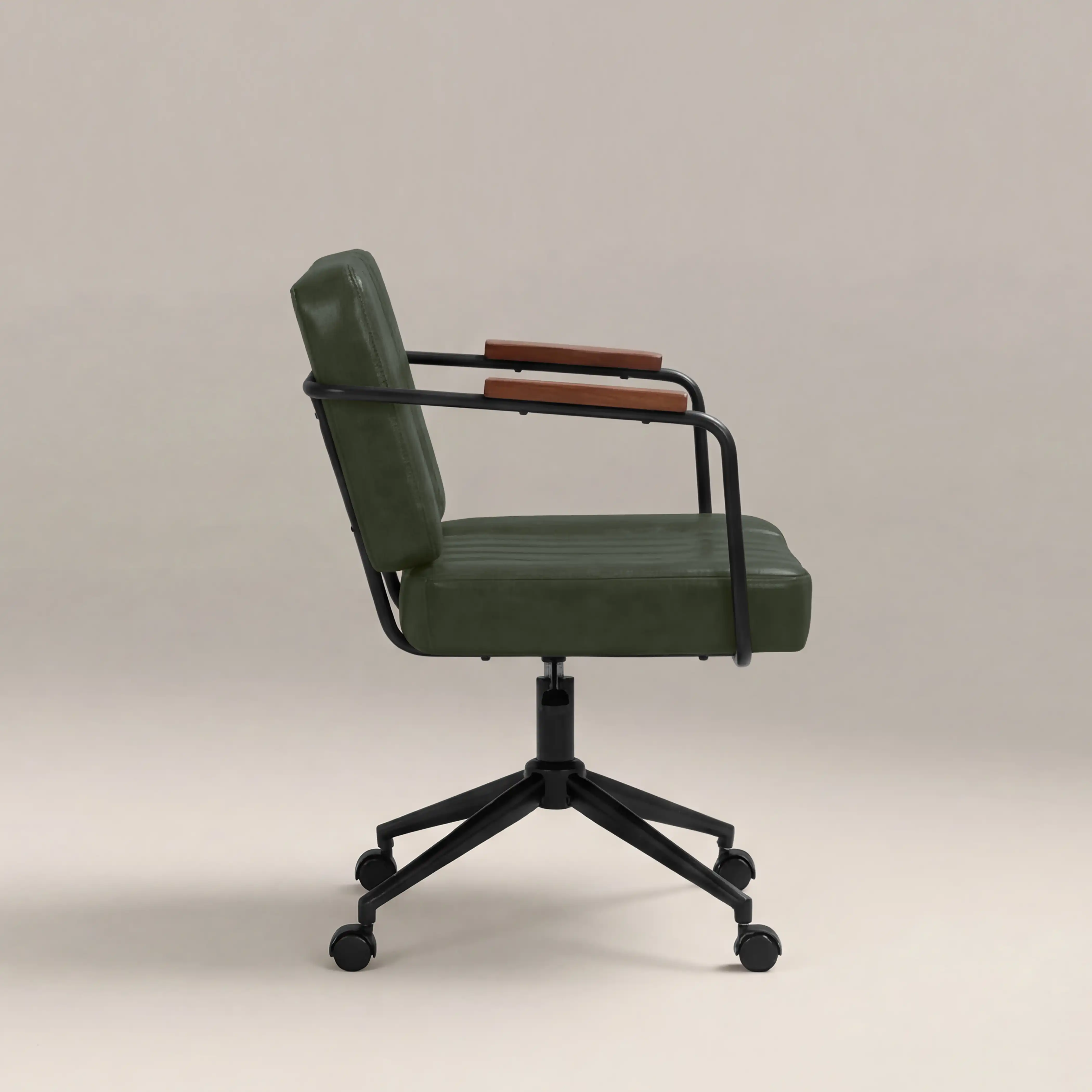Mason Office Chair | Vintage Green Faux Leather & Black - Image 4
