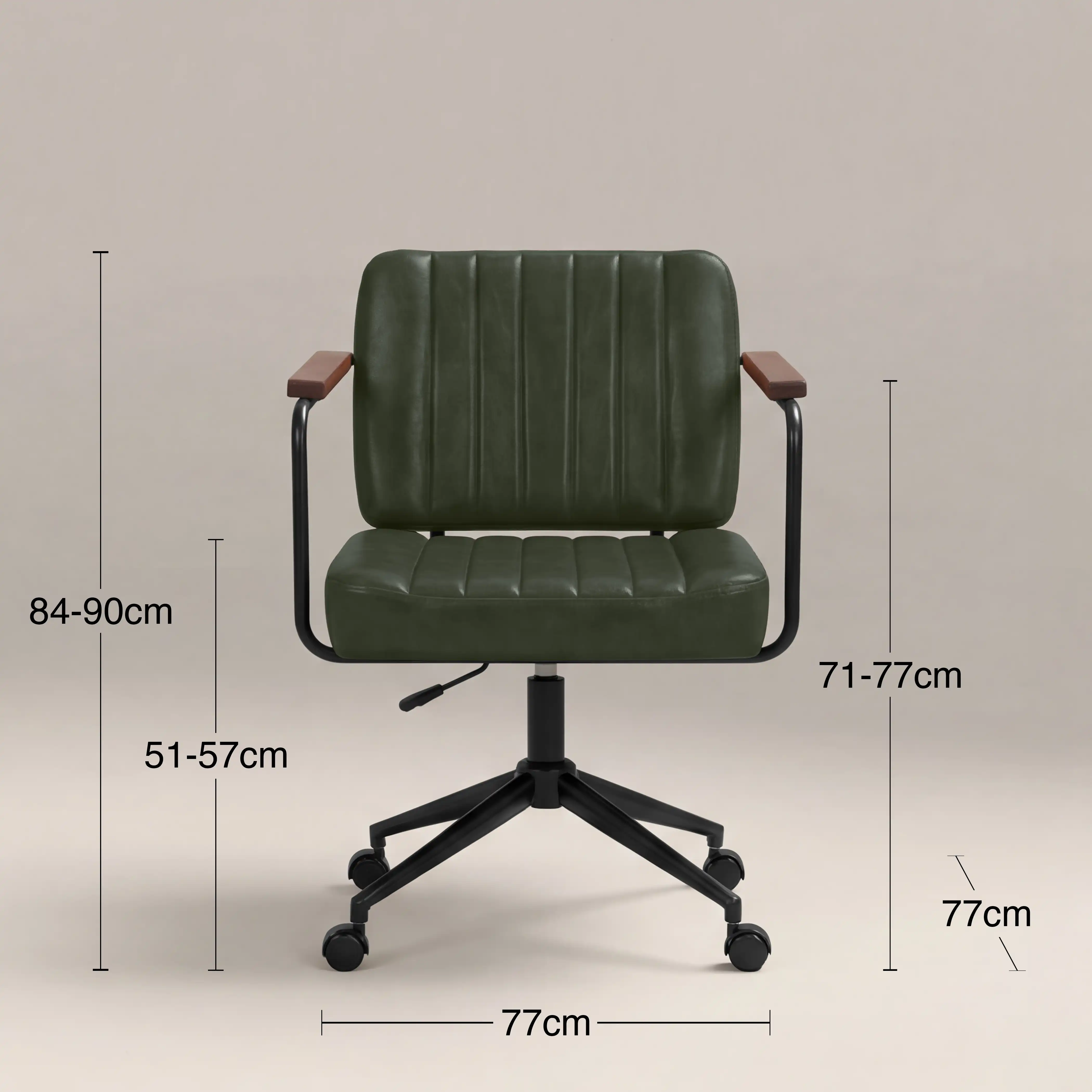 Mason Office Chair | Vintage Green Faux Leather & Black - Image 6