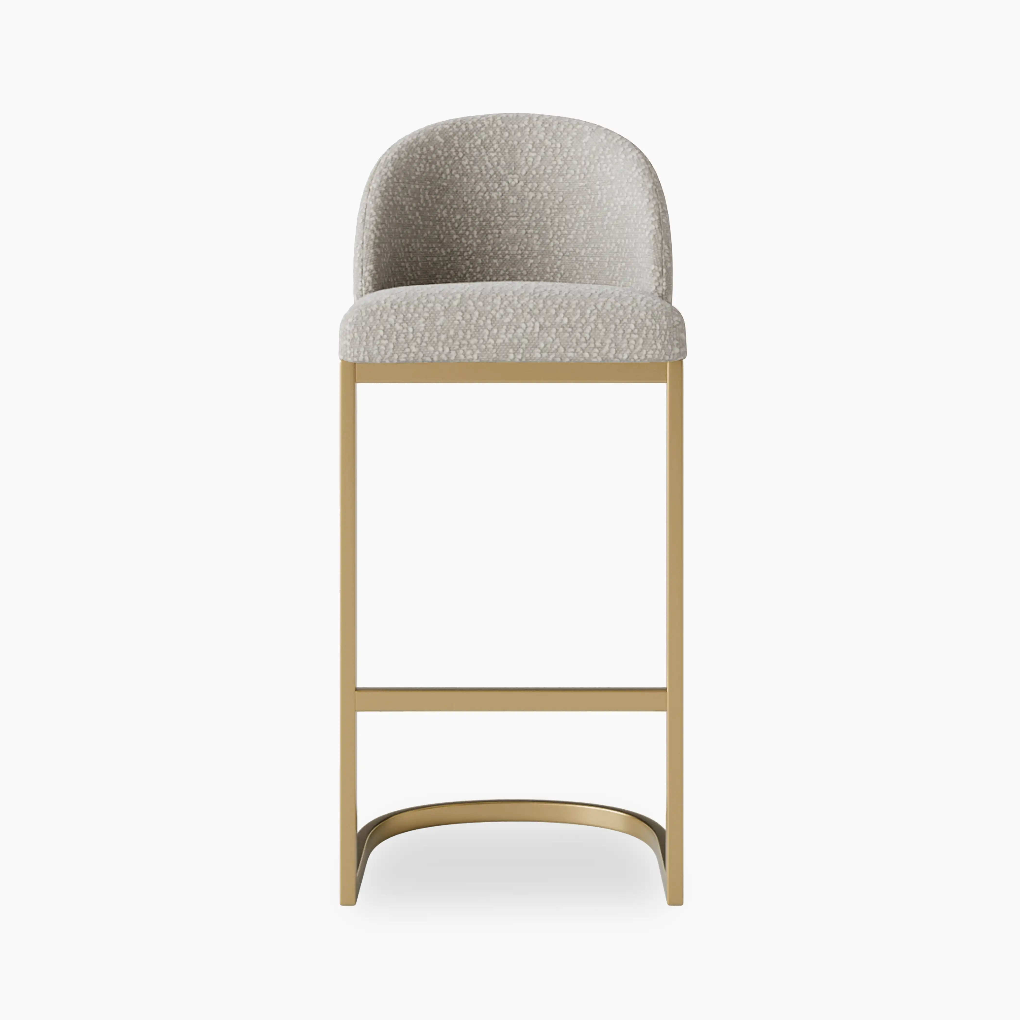 Matteo Bar Stool with Backrest | Speckled Stone Sustainable Boucle - Image 3