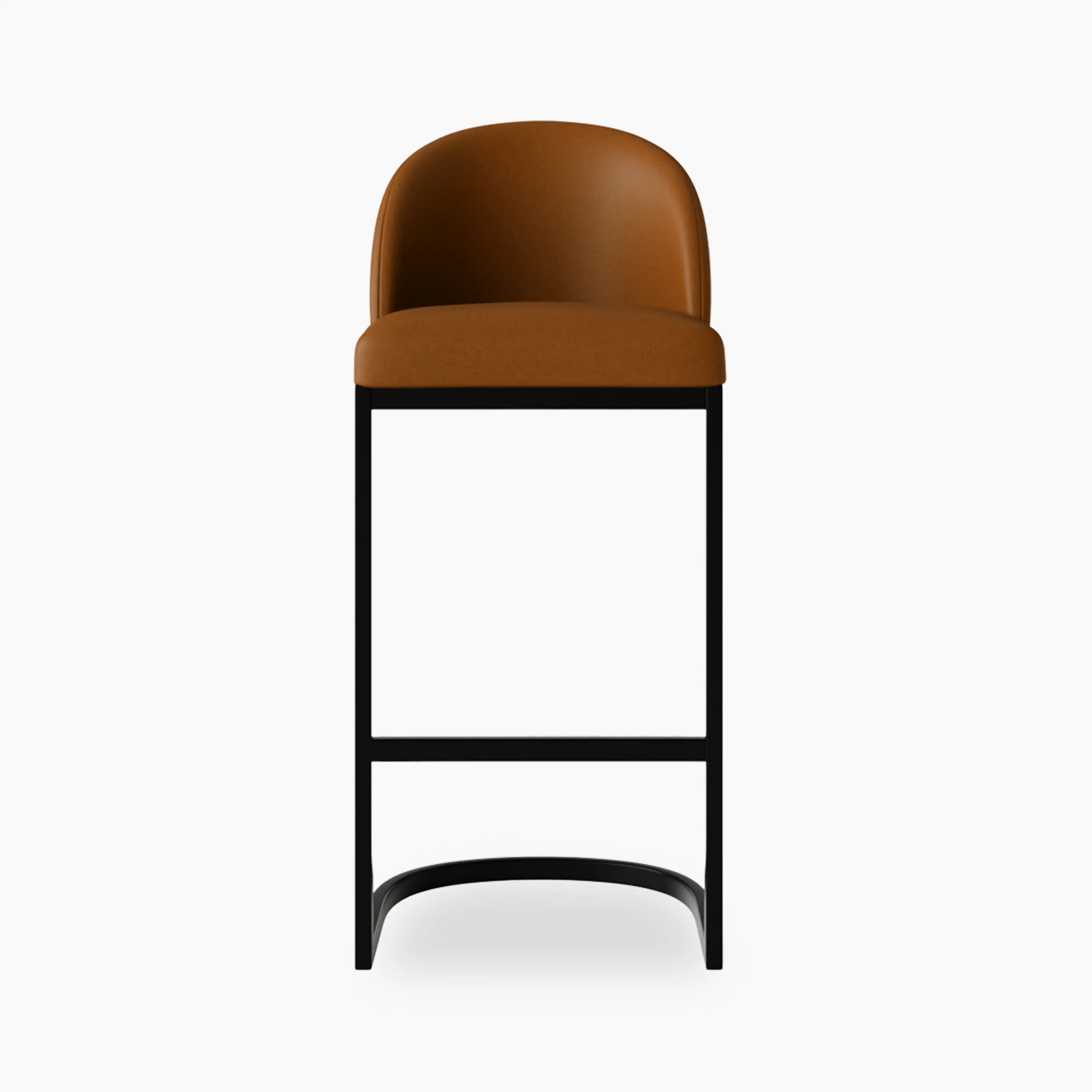 Matteo Bar Stool with Backrest | Tuscan Tan Faux Leather - Image 2
