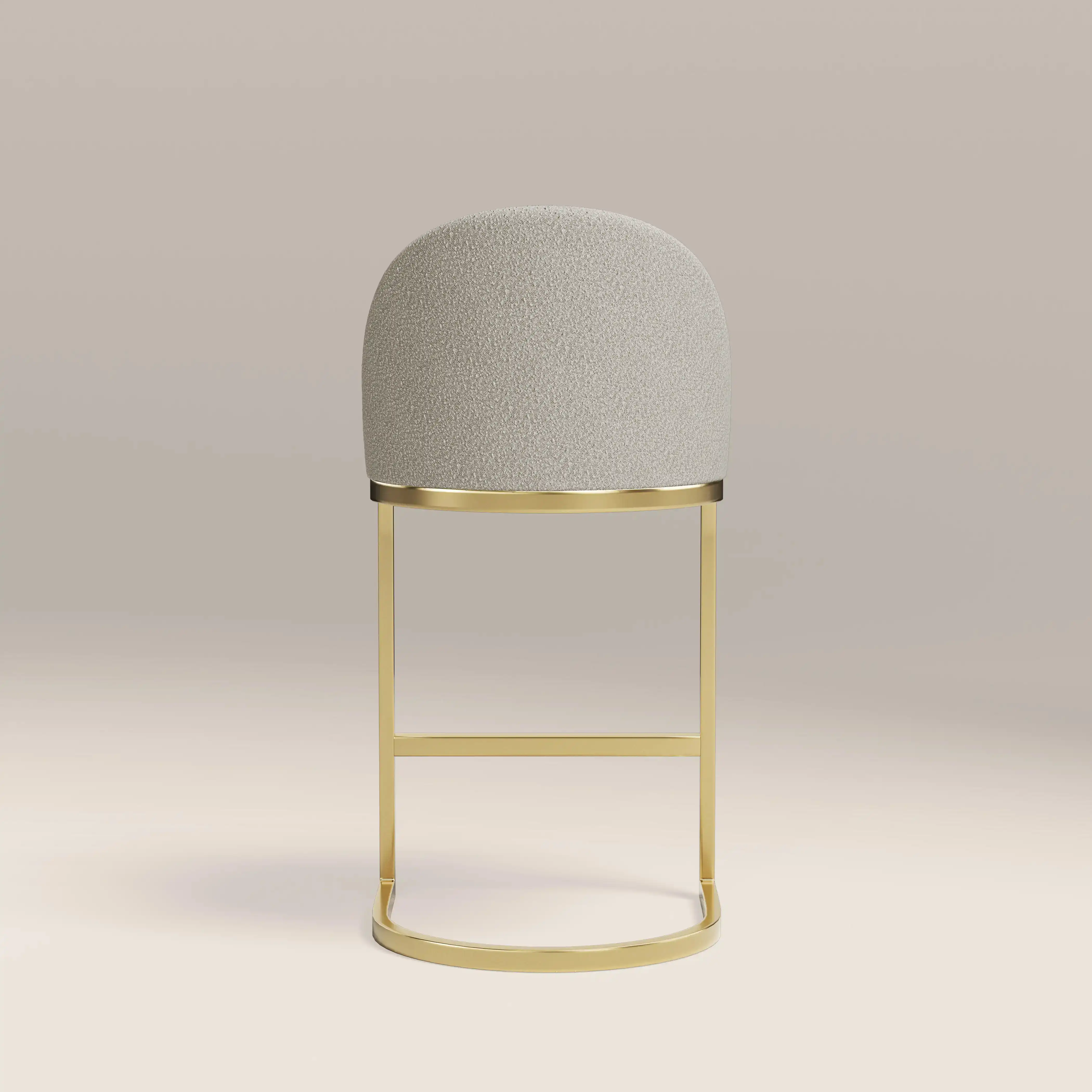Matteo Kitchen Stool with Backrest | Speckled Stone Sustainable Boucle - Image 6