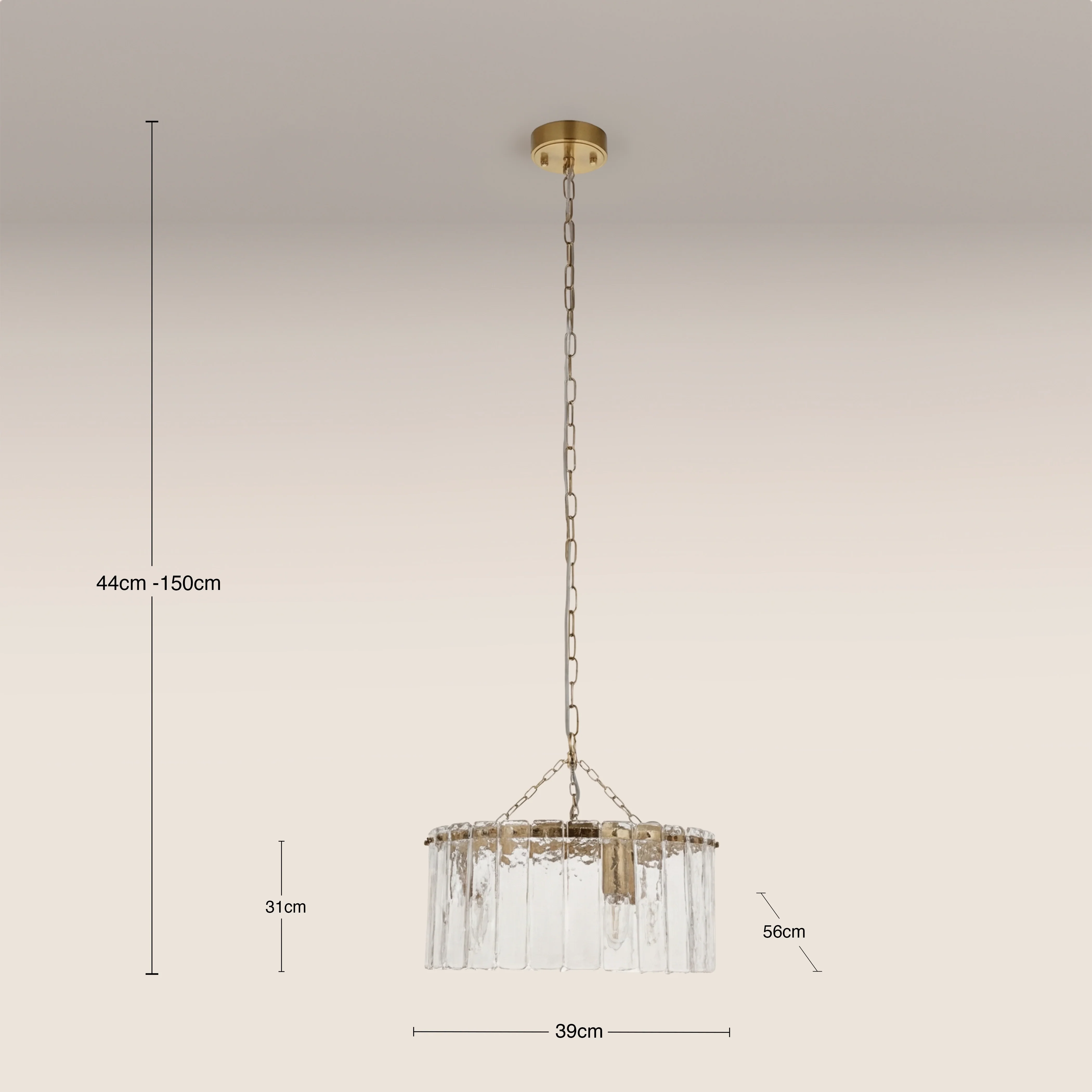 Melia 3 Light Pendant Light | Brass - Image 5
