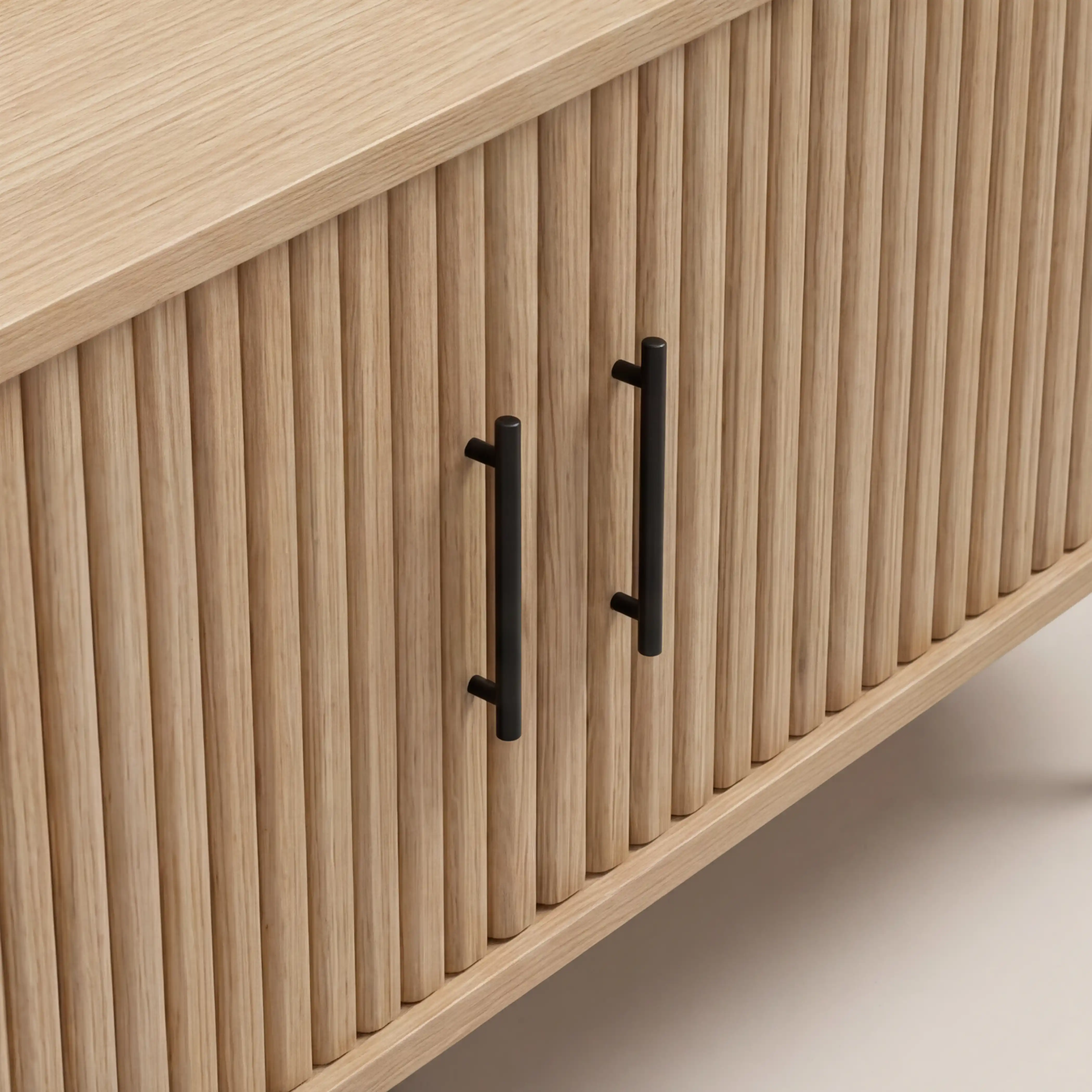 Mika Large Wooden TV Stand | Oak & Black - Image 5