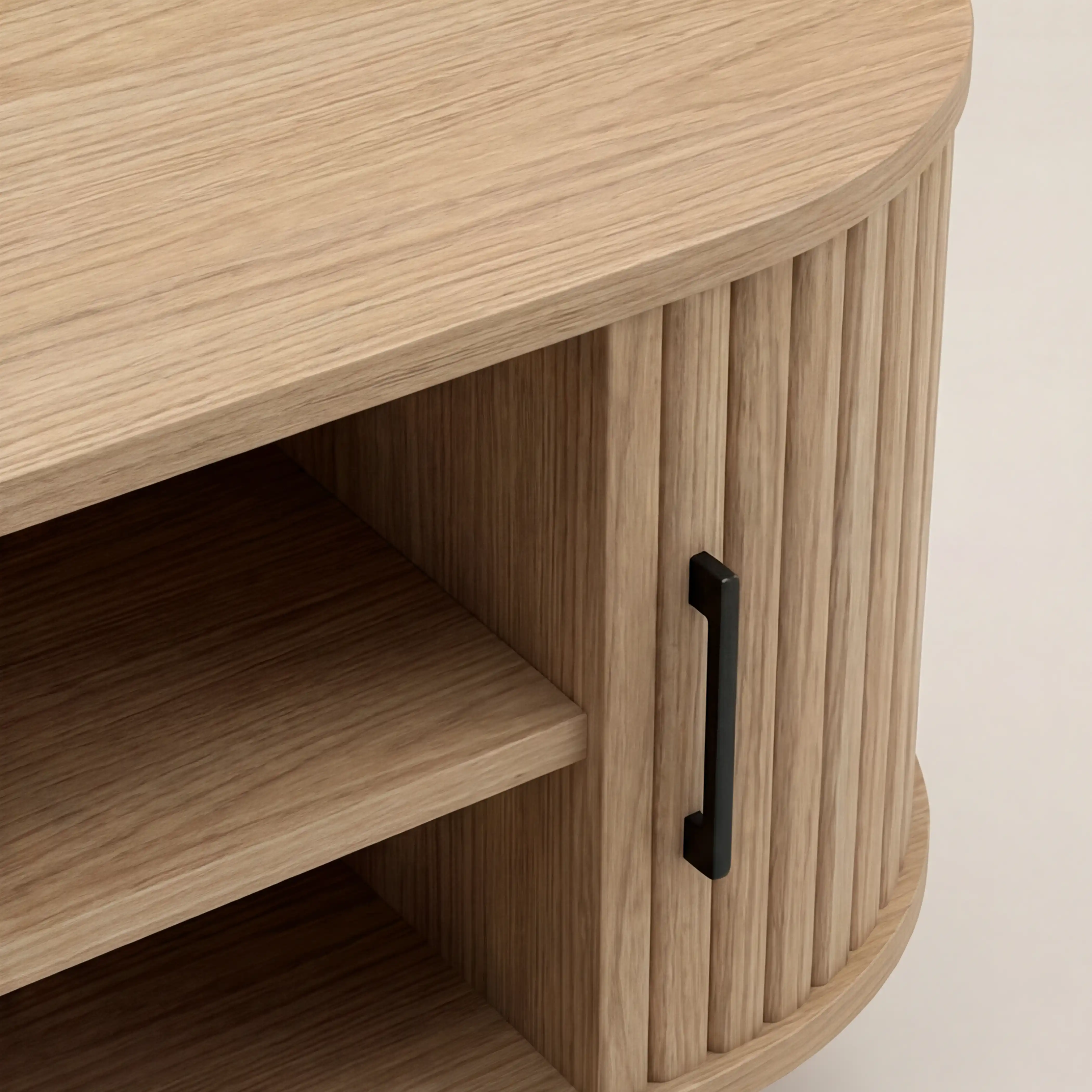 Mika Large Wooden TV Stand | Oak & Black - Image 7
