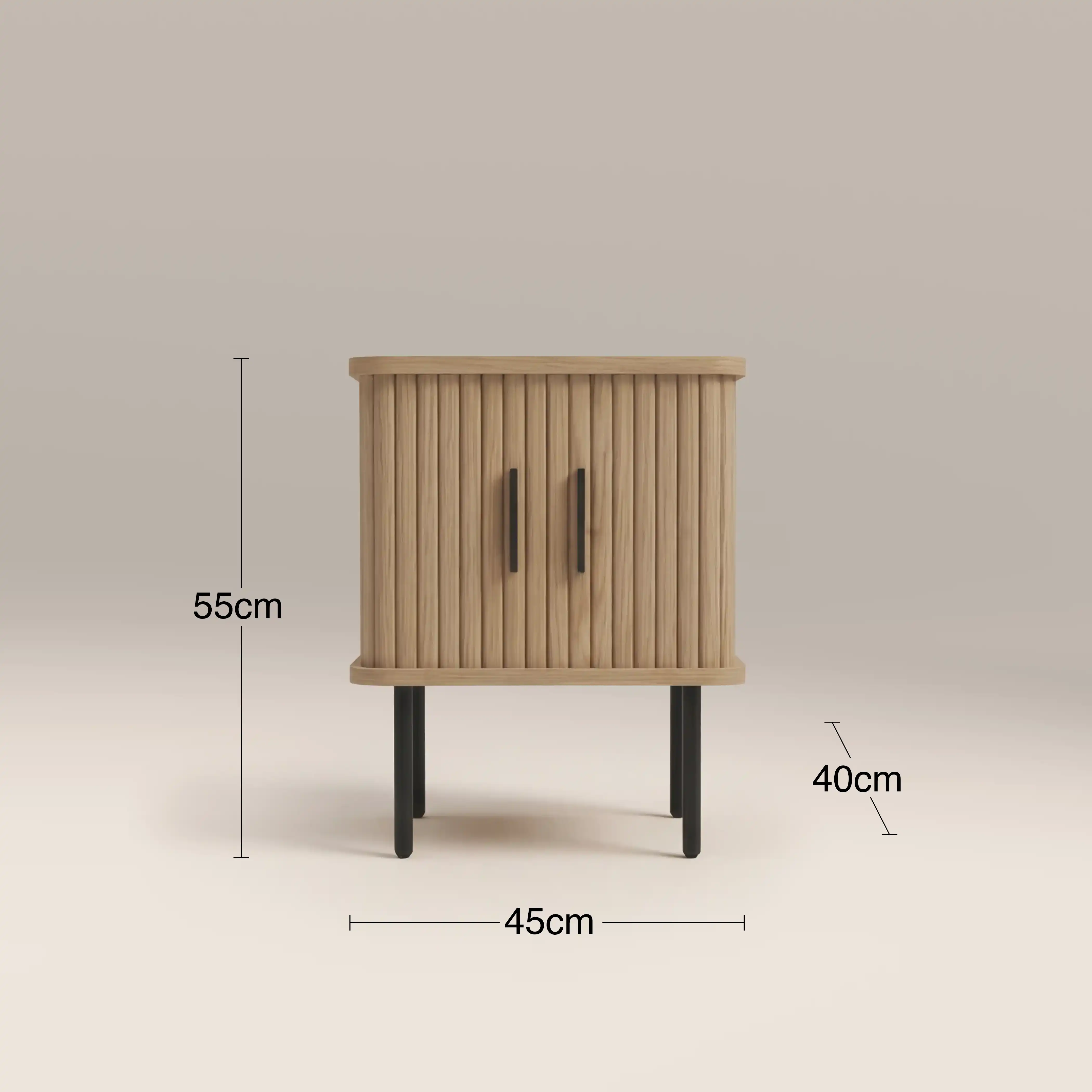 Mika Square Wooden 1 Drawer Bedside Table | Oak & Black - Image 7