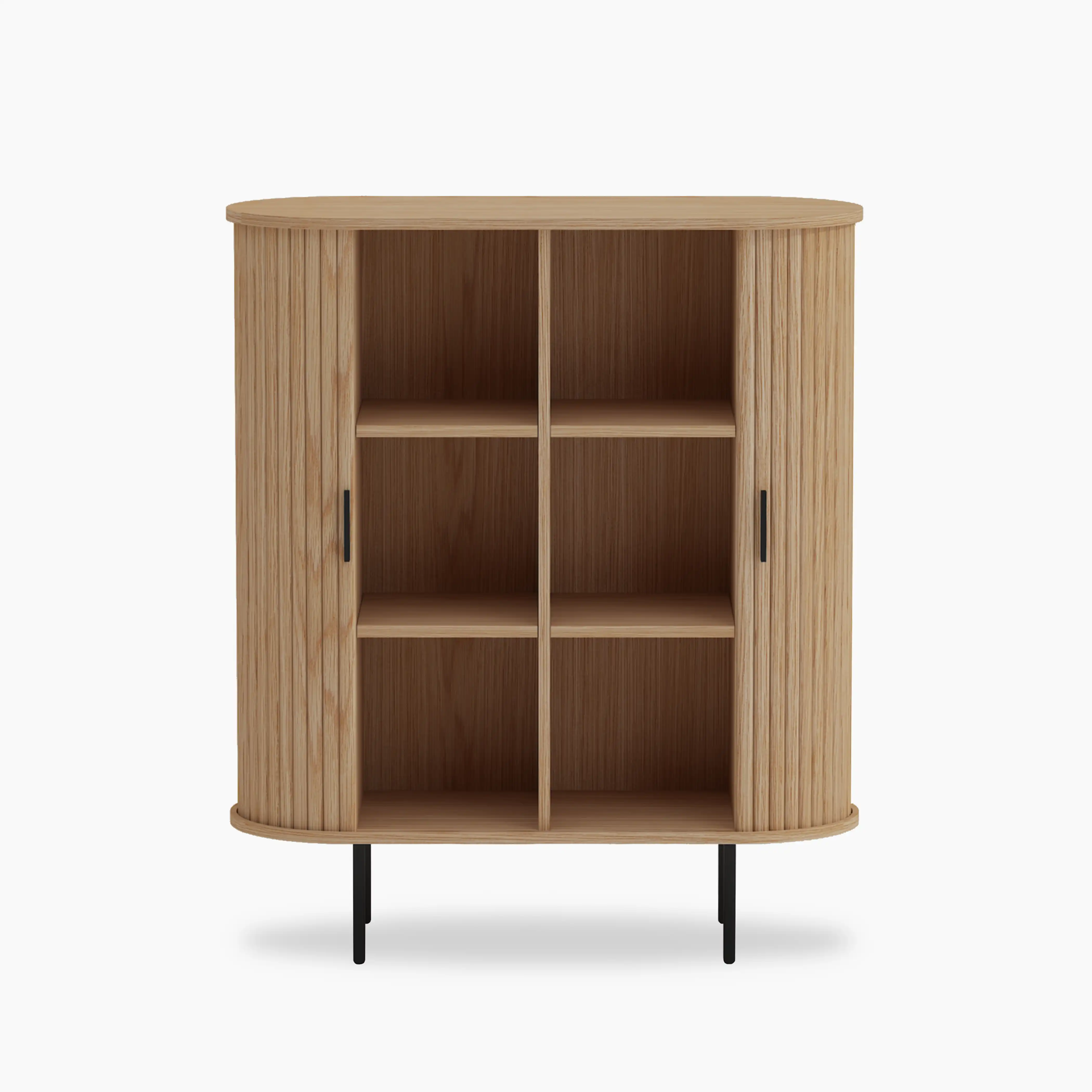 Mika Tall Wooden Sideboard | Oak & Black - Image 5