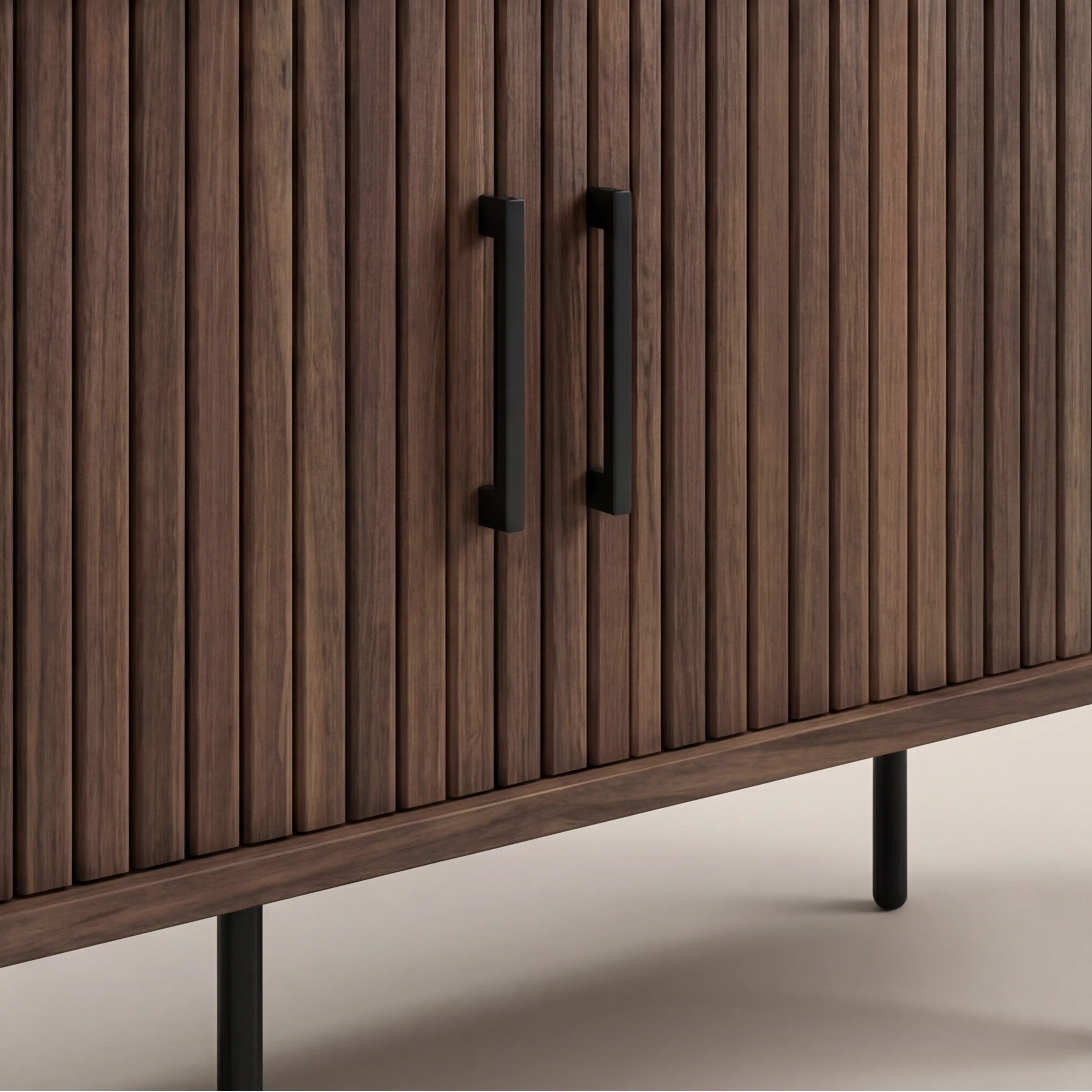 Mika Wooden TV Stand | Walnut & Black - Image 3