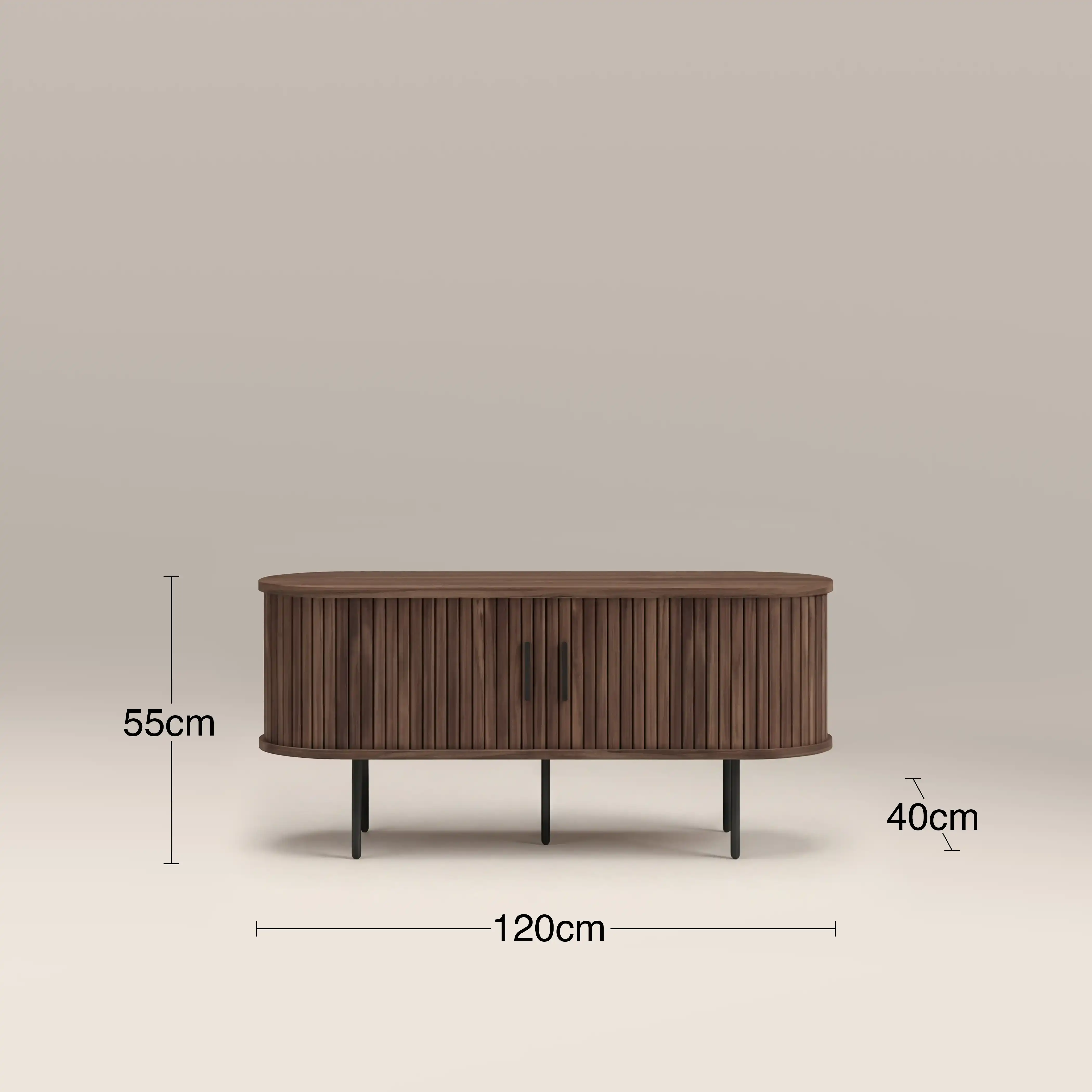 Mika Wooden TV Stand | Walnut & Black - Image 4