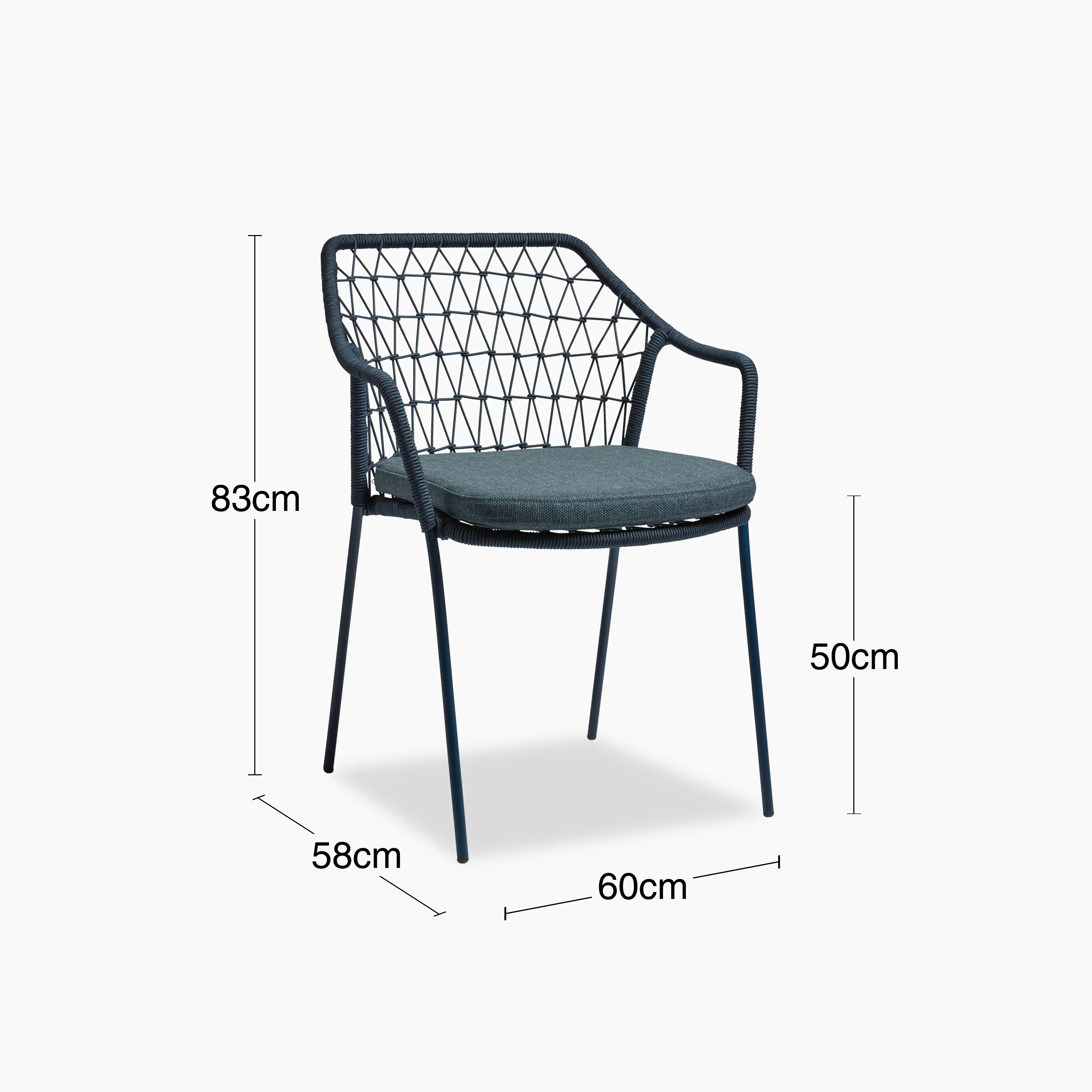 Milan Carver Dining Chair | Blue & Black - Image 7