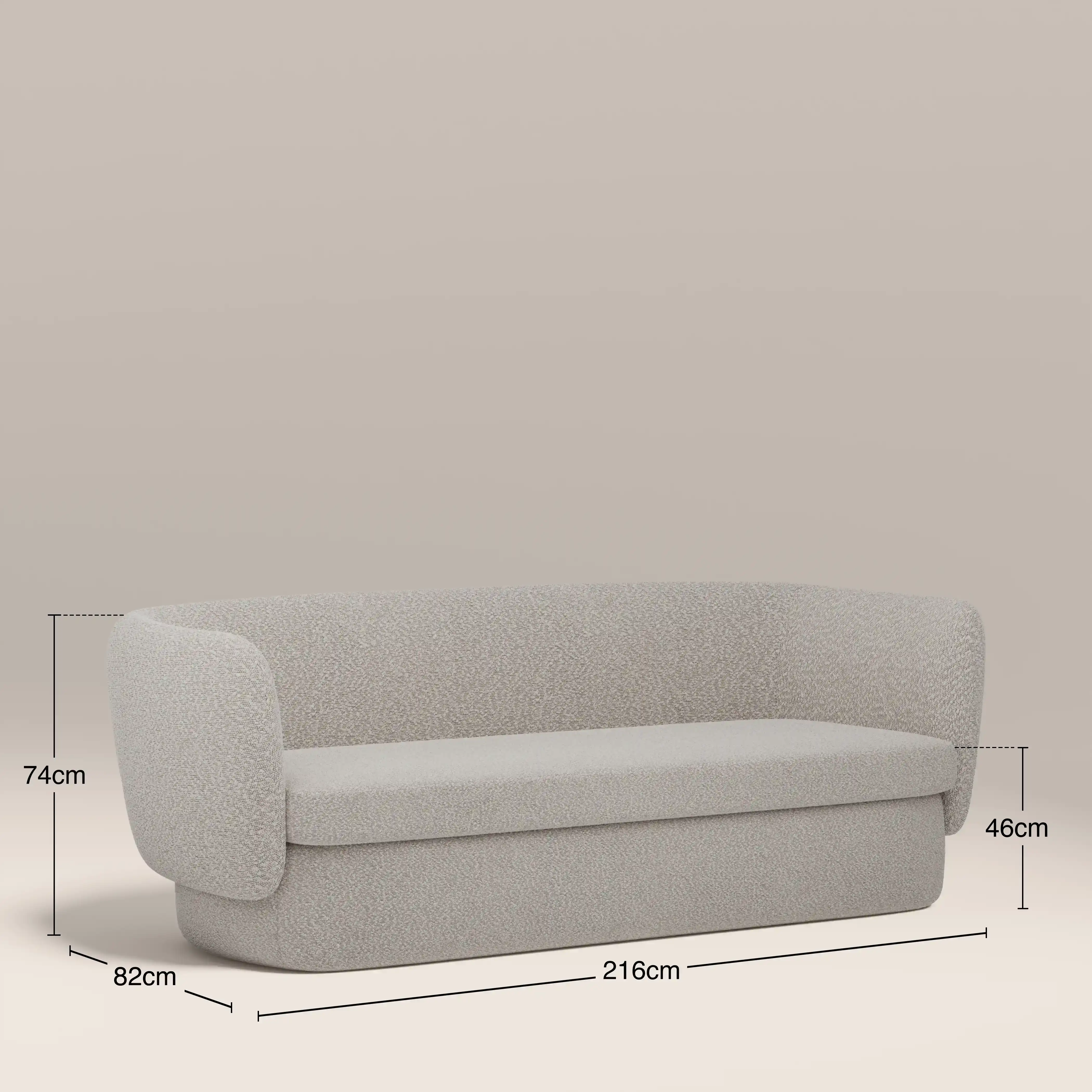 Miller 3 Seater Sofa | Speckled Stone Sustainable Boucle - Image 8