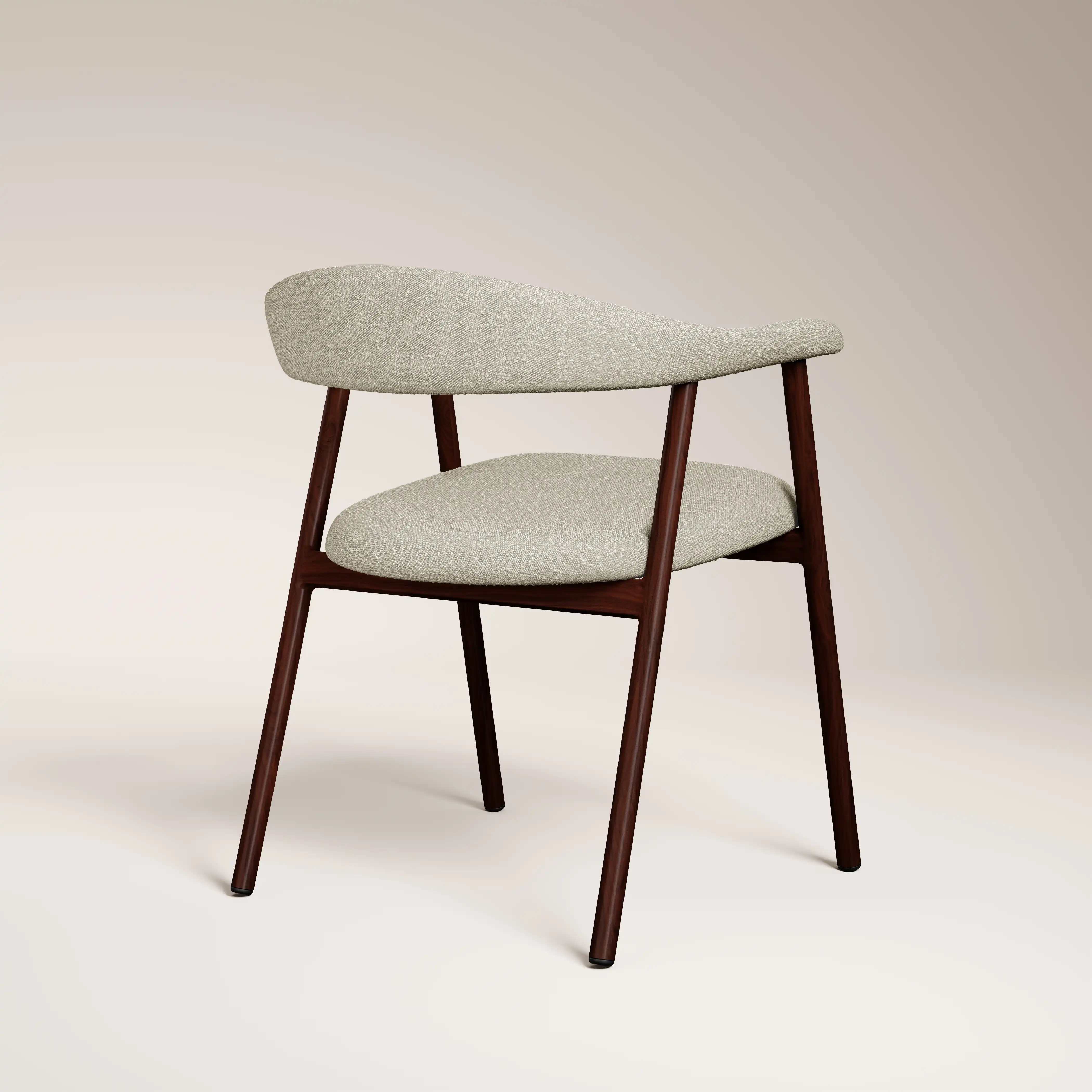 Monroe Carver Dining Chair | Speckled Stone Sustainable Boucle & Walnut - Image 5