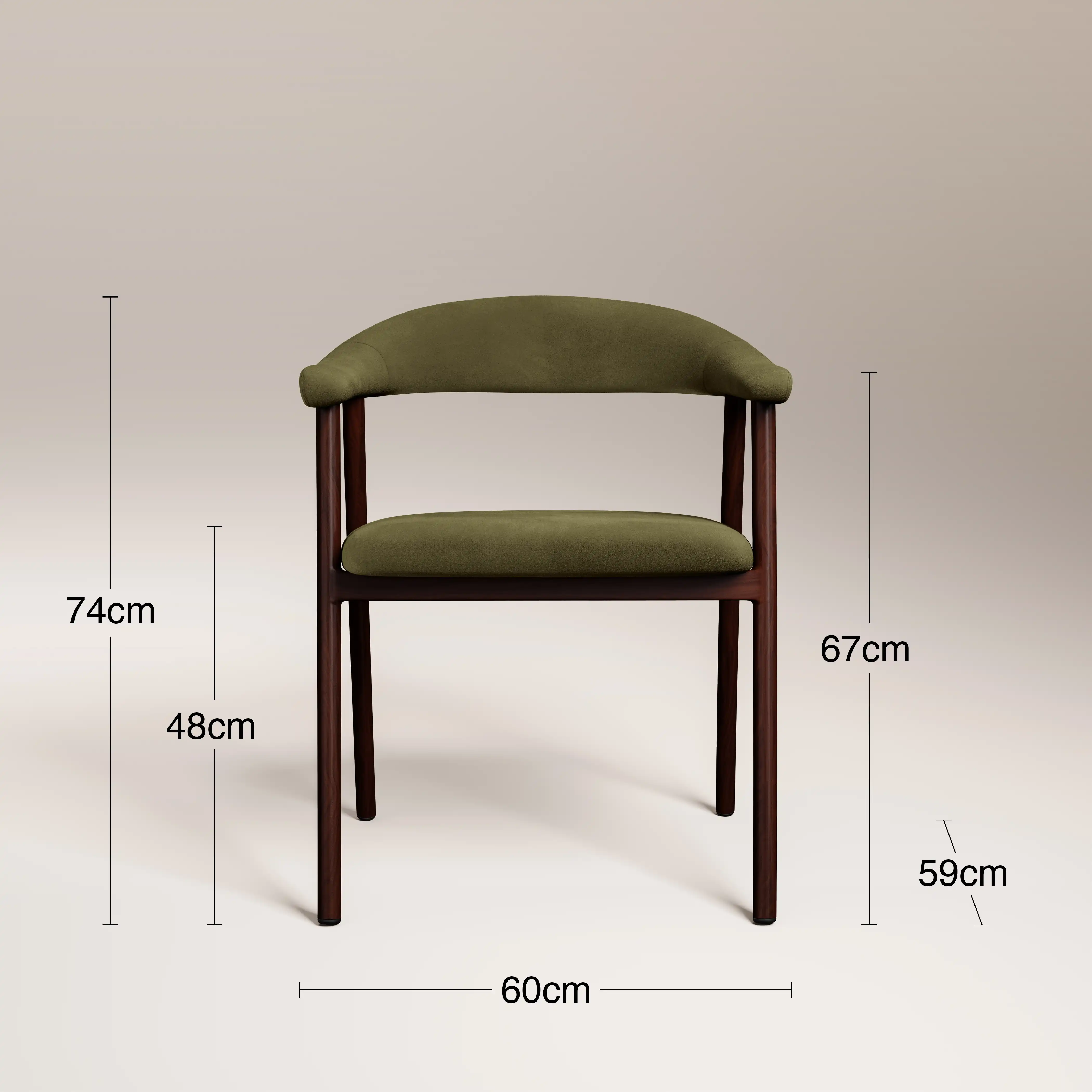 Monroe Carver Dining Chair | Moss Green Sustainable Mohair Velvet & Walnut - Image 7