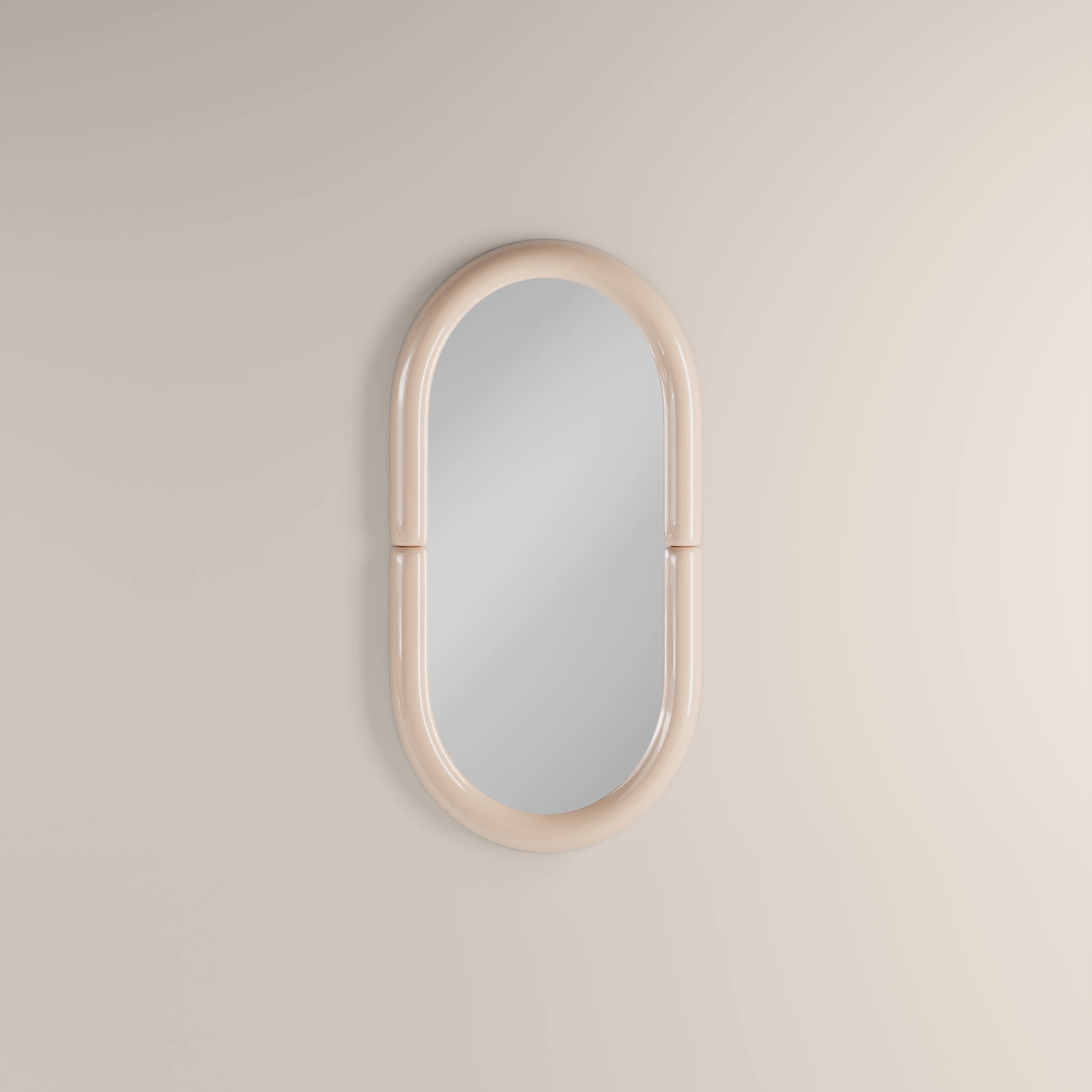 Morris Oval Full Length Mirror, 150 x 77 cm |  High Gloss Nude