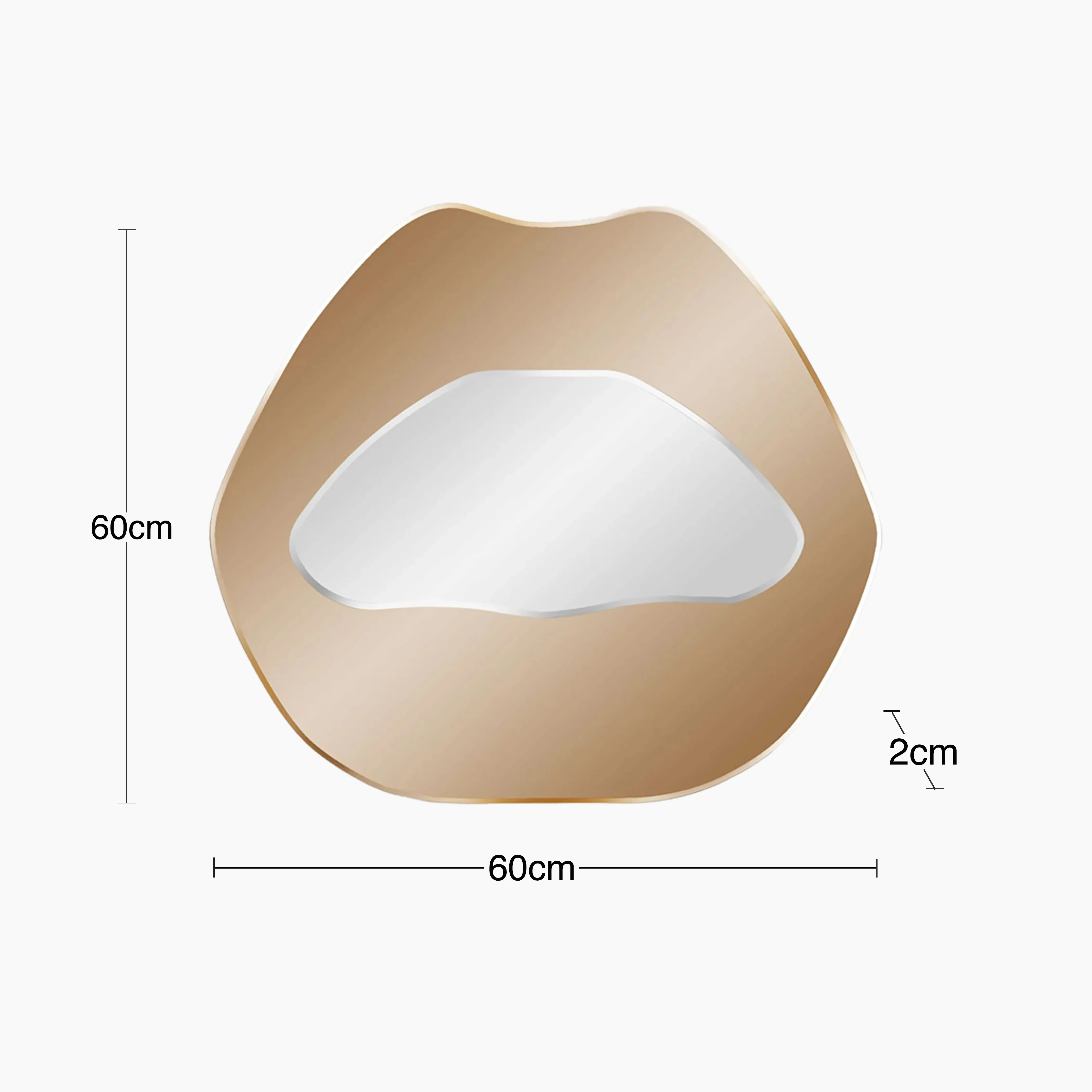 Naomi Wall Mirror, 60 cm | Gold - Image 3