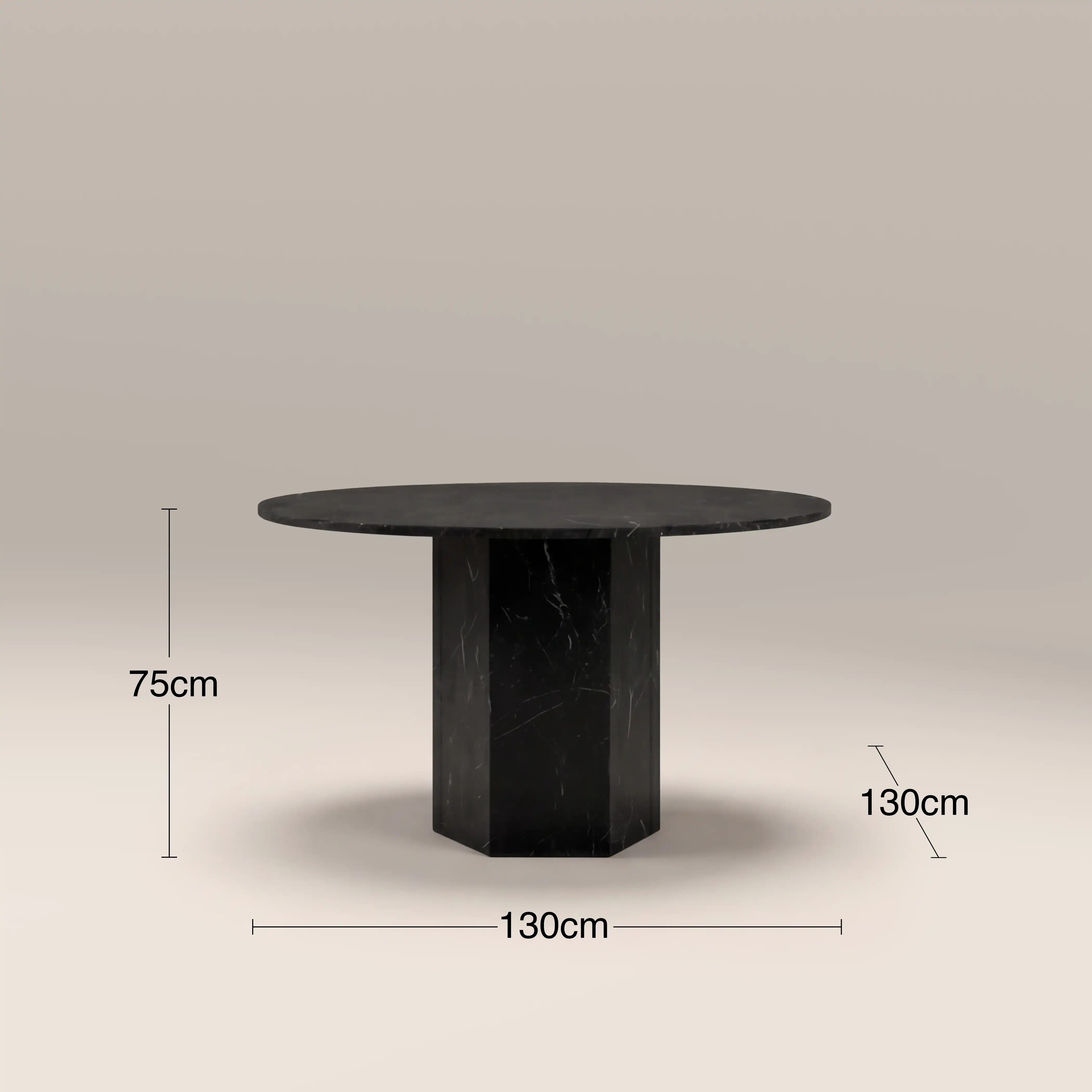 Naxos 4 Seat Round Dining Table | Onyx Black Marble - Image 6
