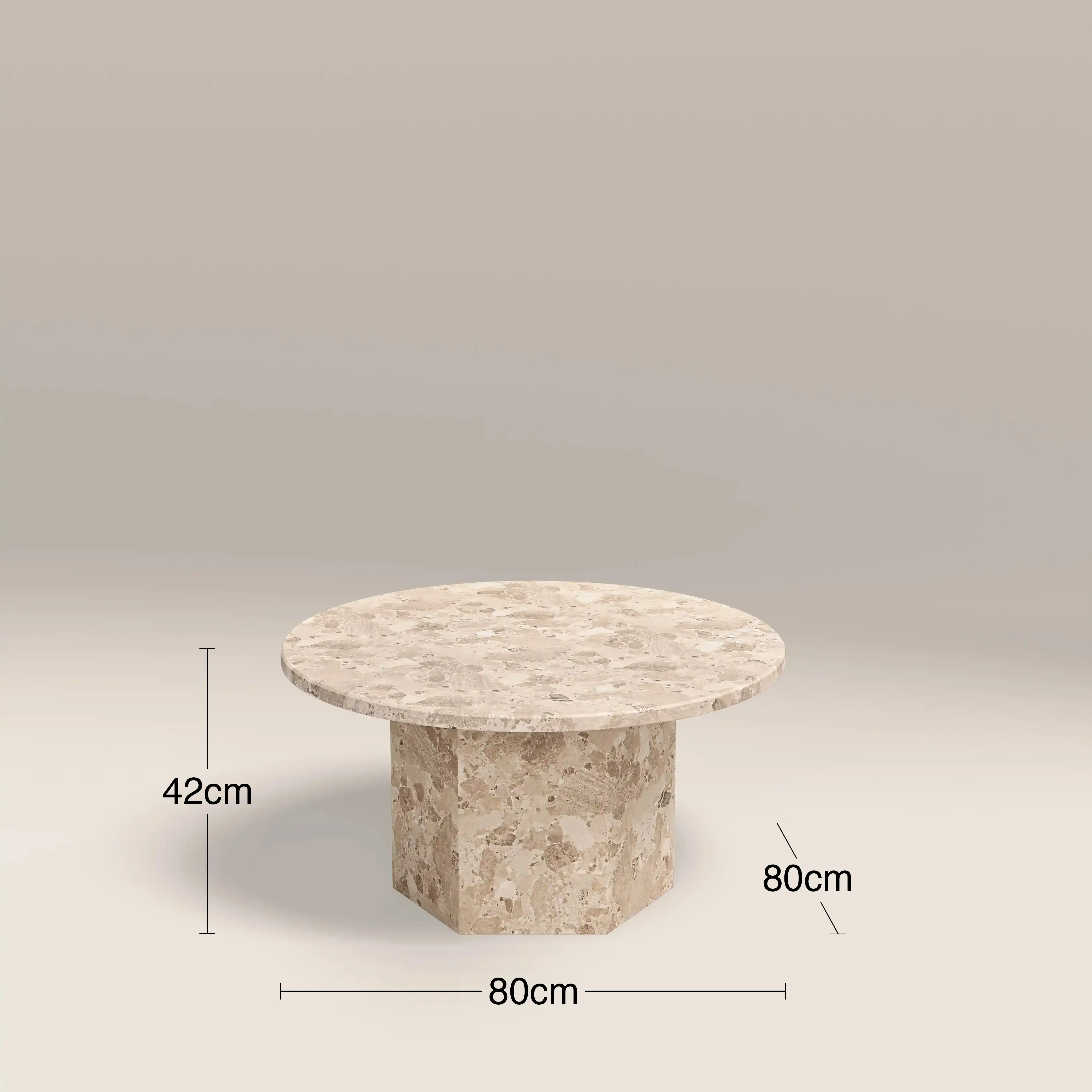 Naxos Round Coffee Table | Latte Marble - Image 5