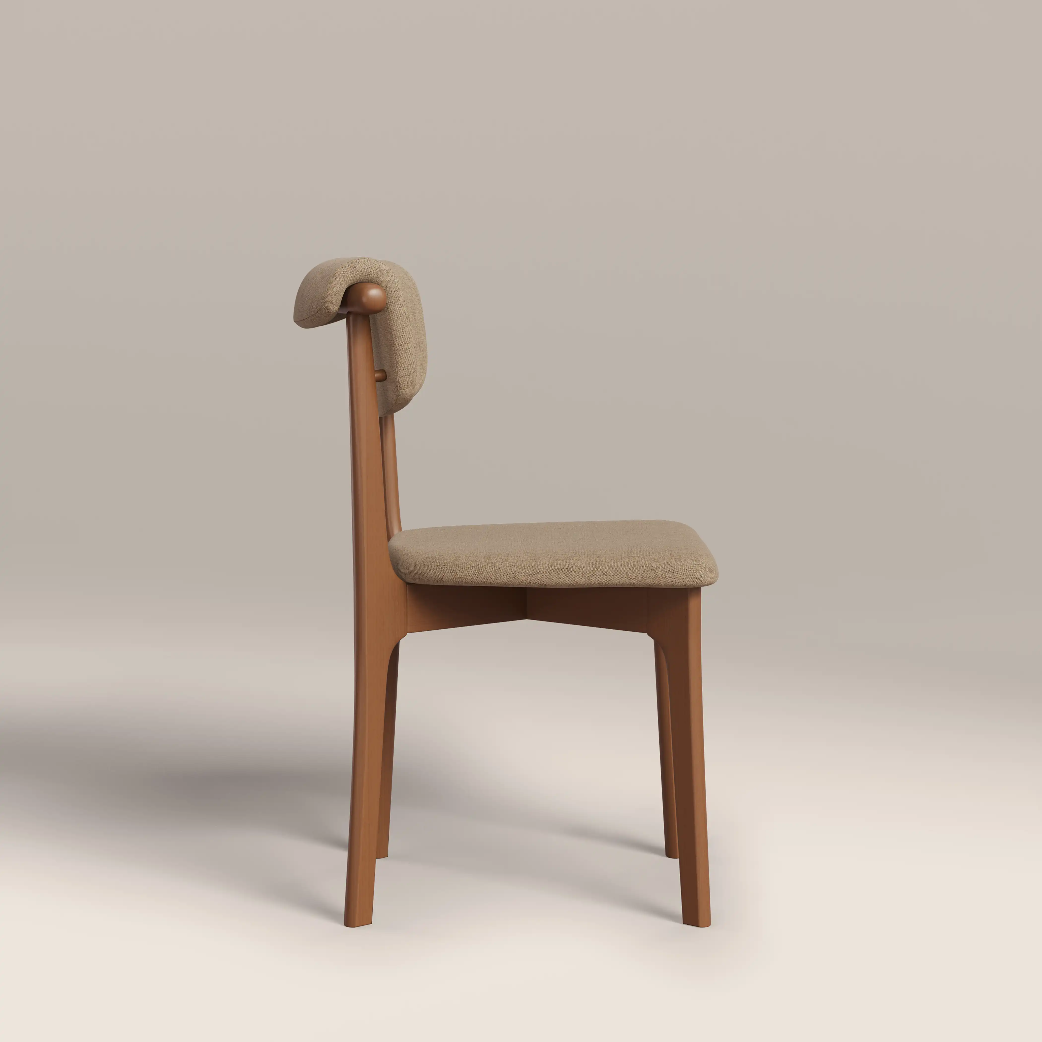 Nobu Dining Chair | Latte Sustainable Fabric & Walnut - Image 5