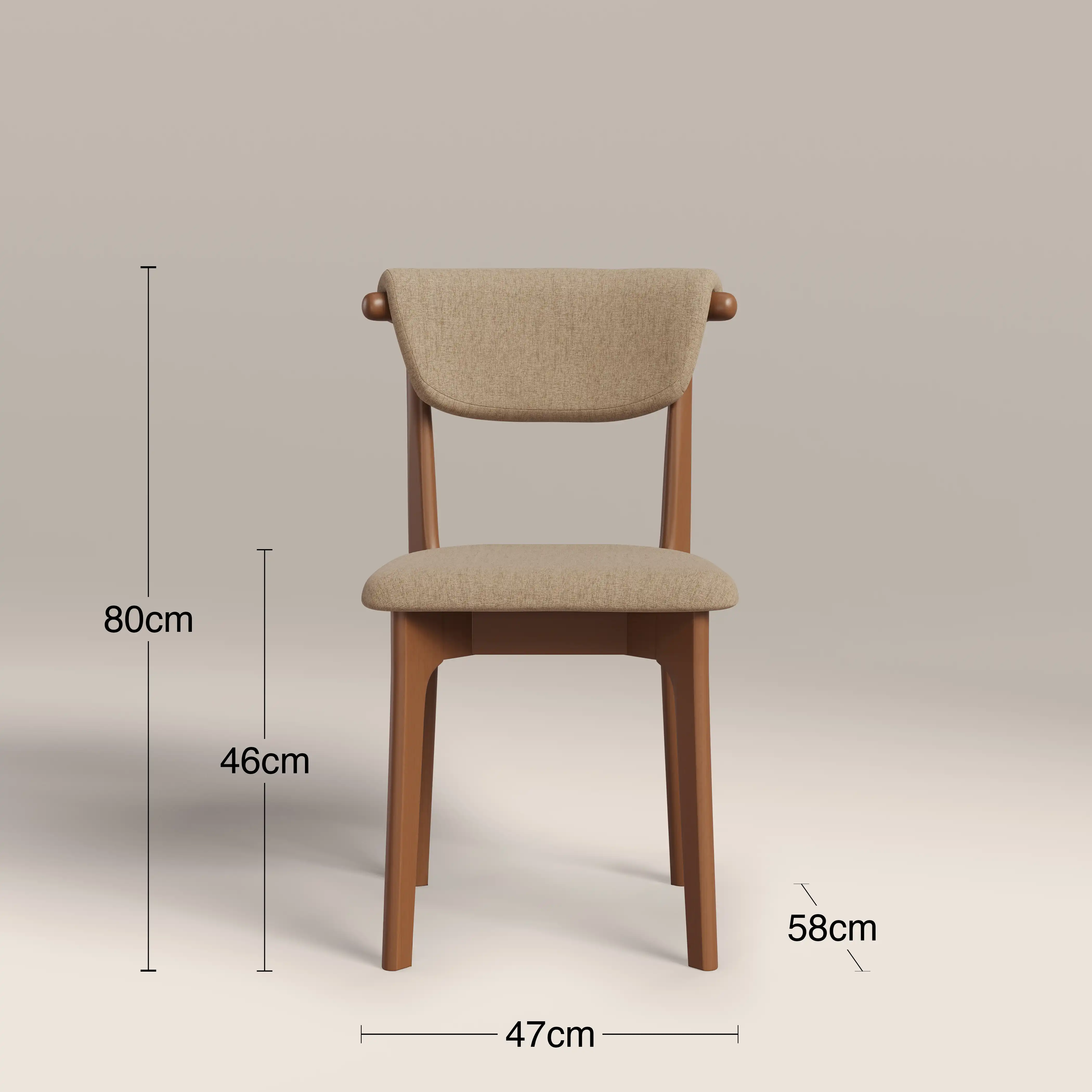 Nobu Dining Chair | Latte Sustainable Fabric & Walnut - Image 8