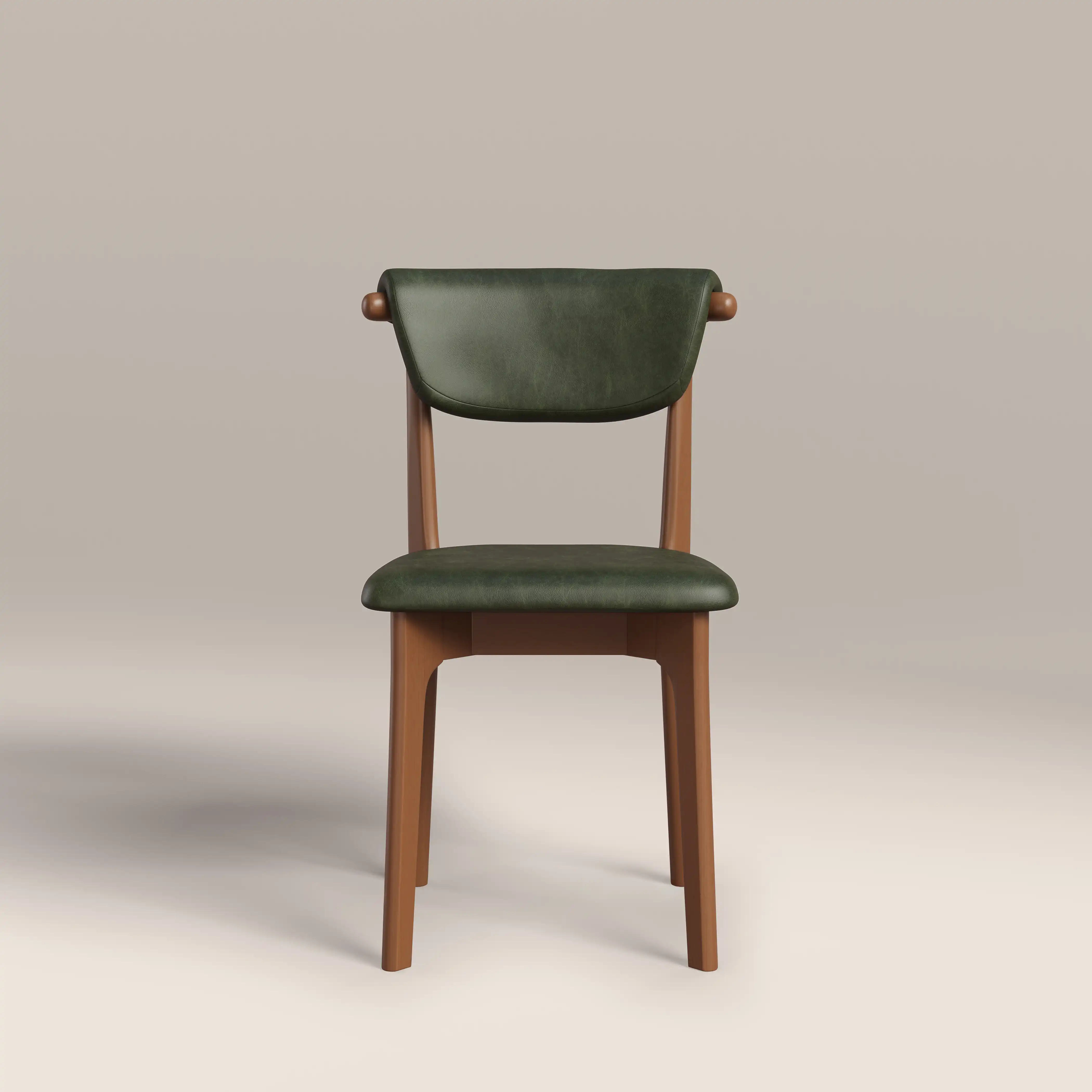 Nobu Dining Chair | Vintage Green Faux Leather & Walnut - Image 2