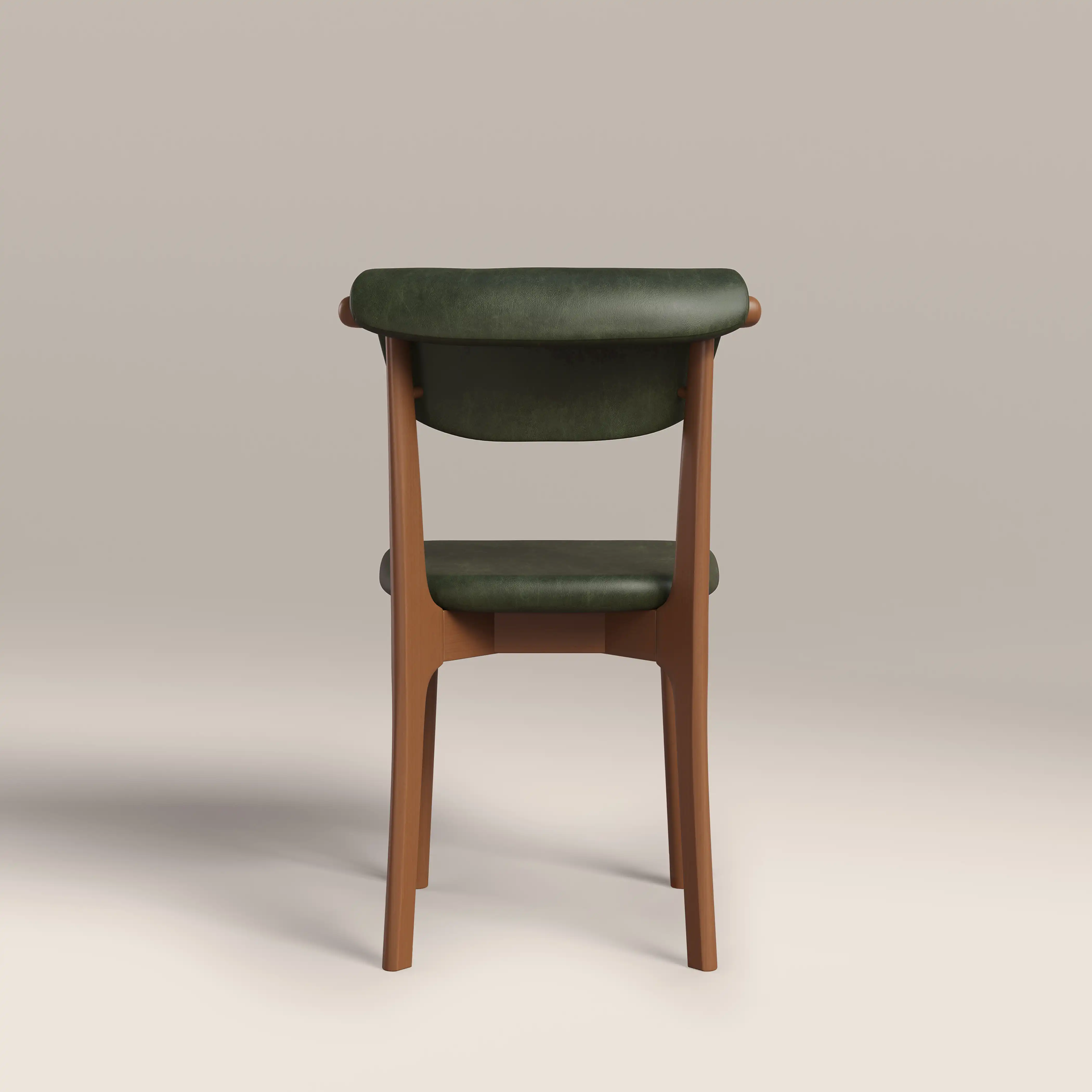 Nobu Dining Chair | Vintage Green Faux Leather & Walnut - Image 5